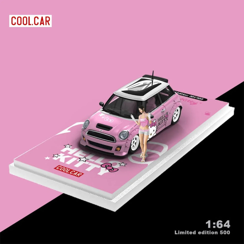COOL CAR 1/64 MINI COOPER HELLO KITTY CON FIGURA