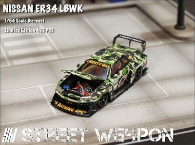 Street weapon LBWK Skyline GTR ER34 Super silueta camuflaje