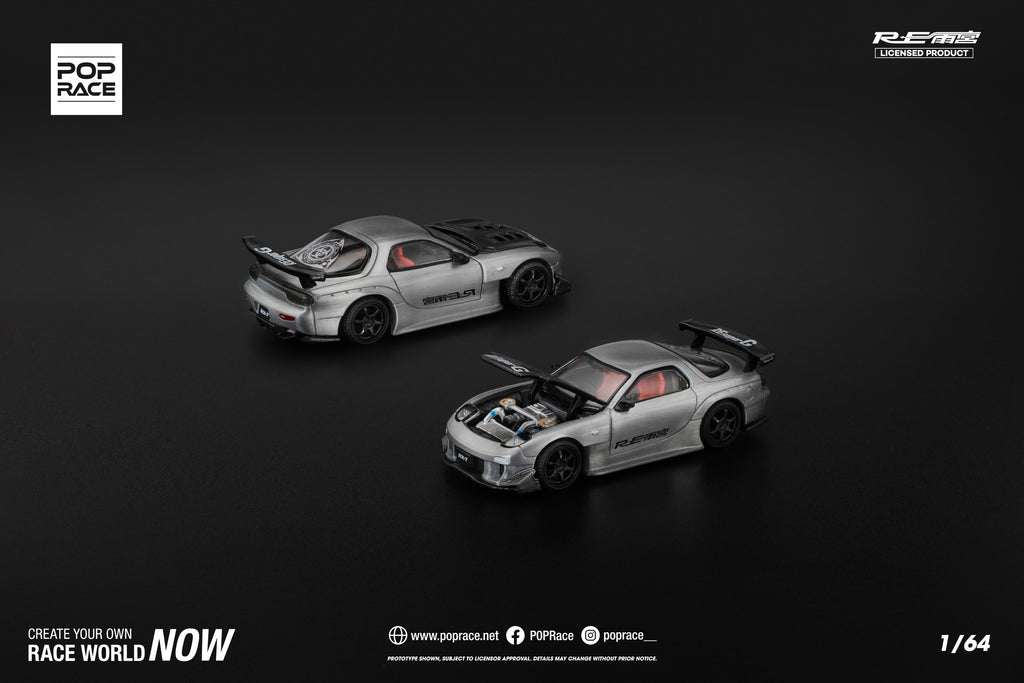 POP RACE MAZDA RX7 RE-AMEMIYA SILVER COVENCION DE JAPON 1/64