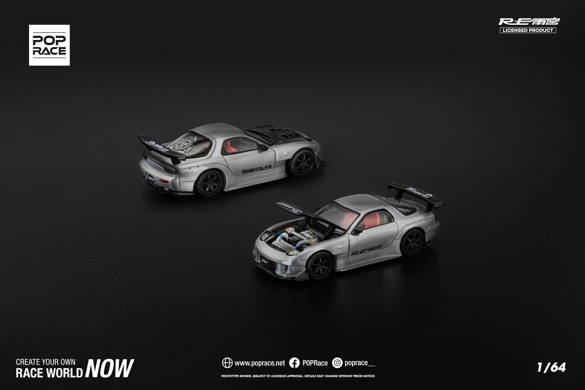 MAZDA RX7 RE-AMEMIYA SILVER COVENCION DE JAPON 1/64