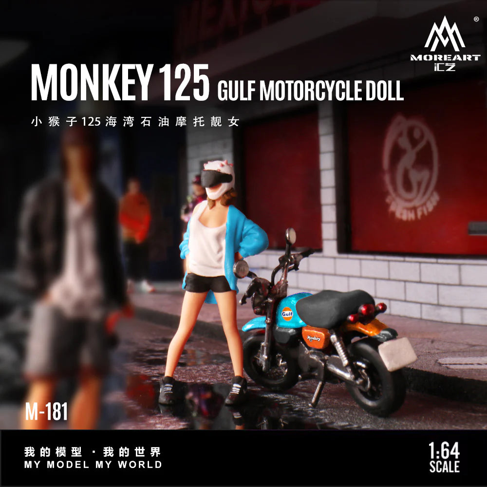 MOREART 1:64 MONKEY 125 GULF MOTORCYCLE DOLL