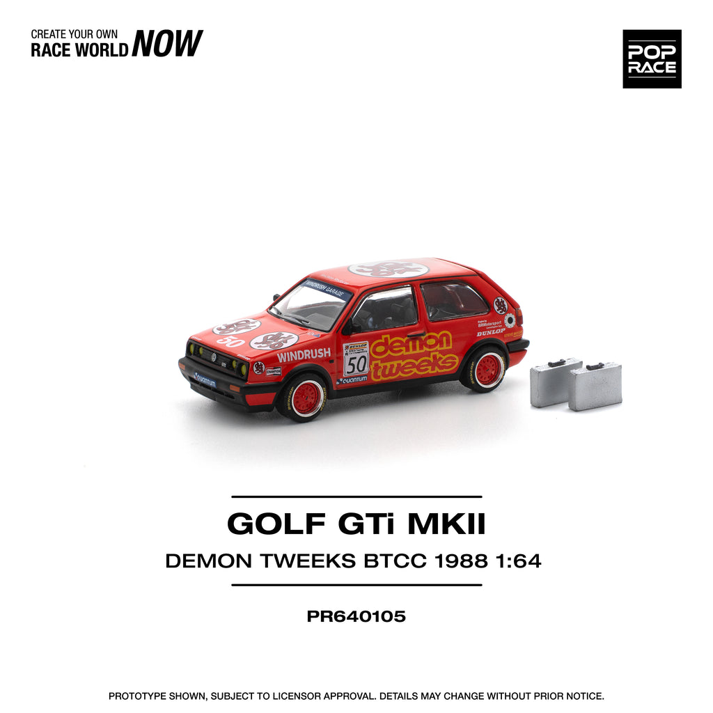 POP RACE 1/64 GOLF GTI Mk II TEAM DEMON TWEEKS BTCC 1988