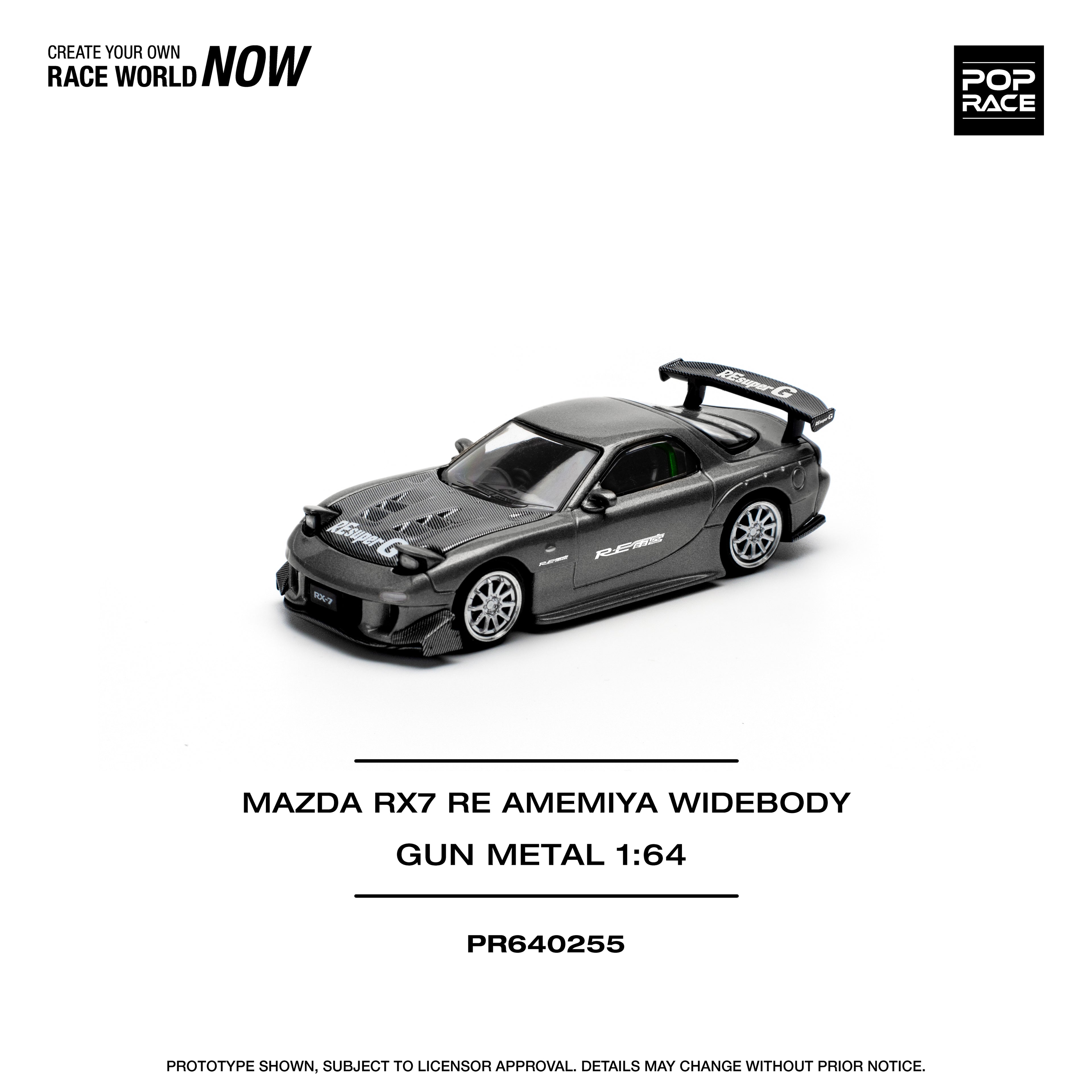 POP RACE MAZDA RX7 RE AMEMIYA WIDEBODY GUN METAL