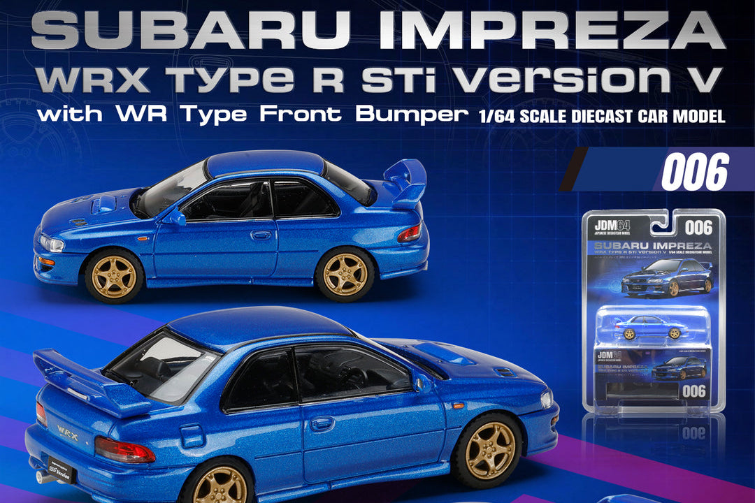 HOBBY JAPAN 1/64 SUBARU IMPREZA WRX TYPE R STI VERSION V AZUL