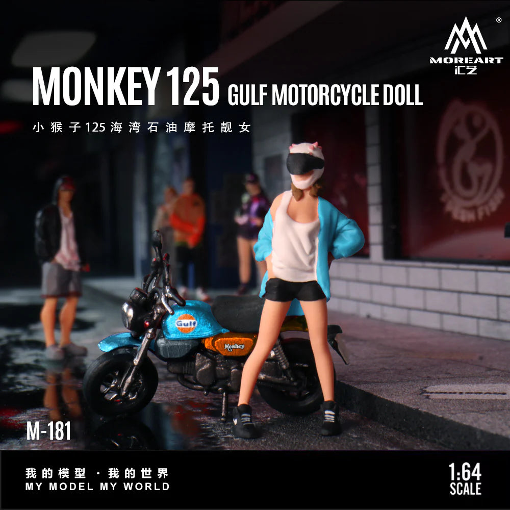 MOREART 1:64 MONKEY 125 GULF MOTORCYCLE DOLL