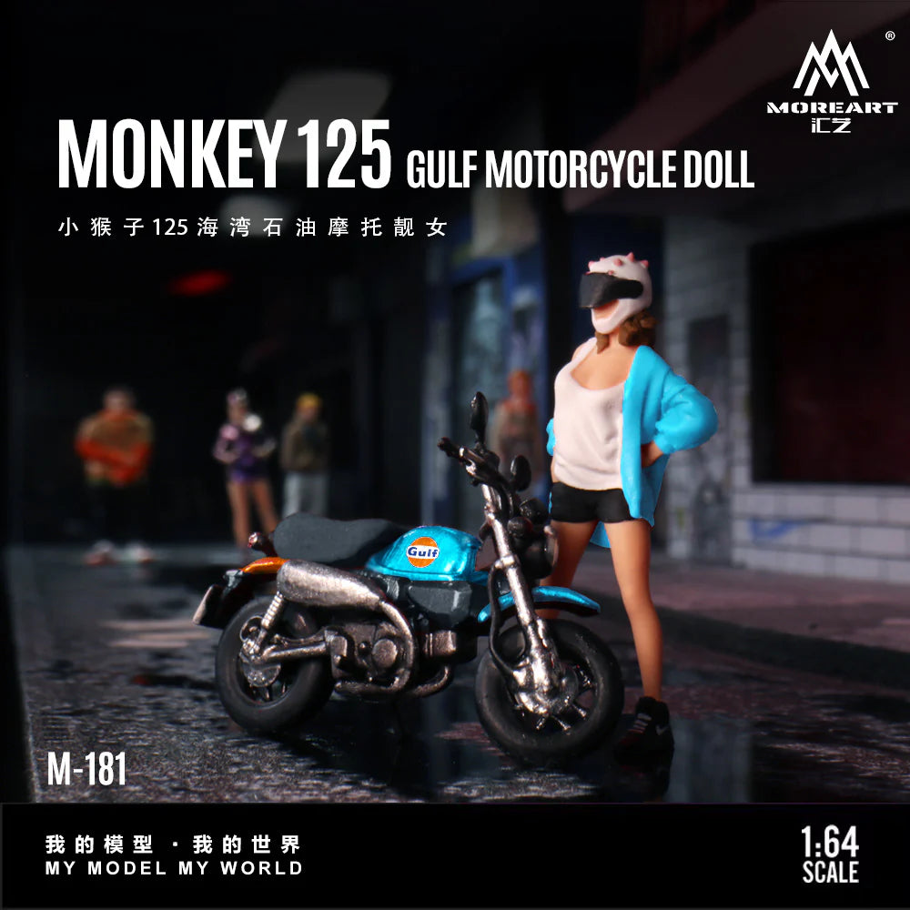 MOREART 1:64 MONKEY 125 GULF MOTORCYCLE DOLL