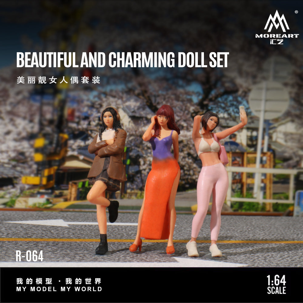 MOREART 1:64 Beautiful and Attractive Female Doll Set Synthetic Resin Model
