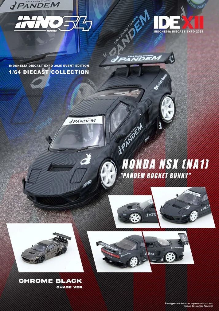 INNO64 Honda NSX (NA1) “Pandem Rocket Bunny” Black Carbon IDE25 EVENT MODEL