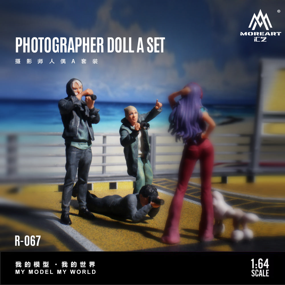 MOREART 1:64 Photographer Figure A Set - Realistic Resin Model