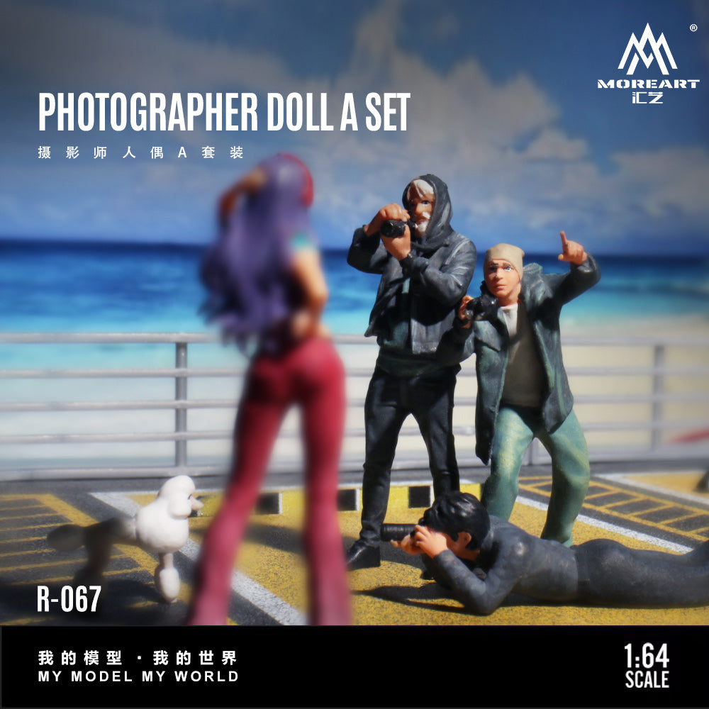 MOREART 1:64 Photographer Figure A Set - Realistic Resin Model