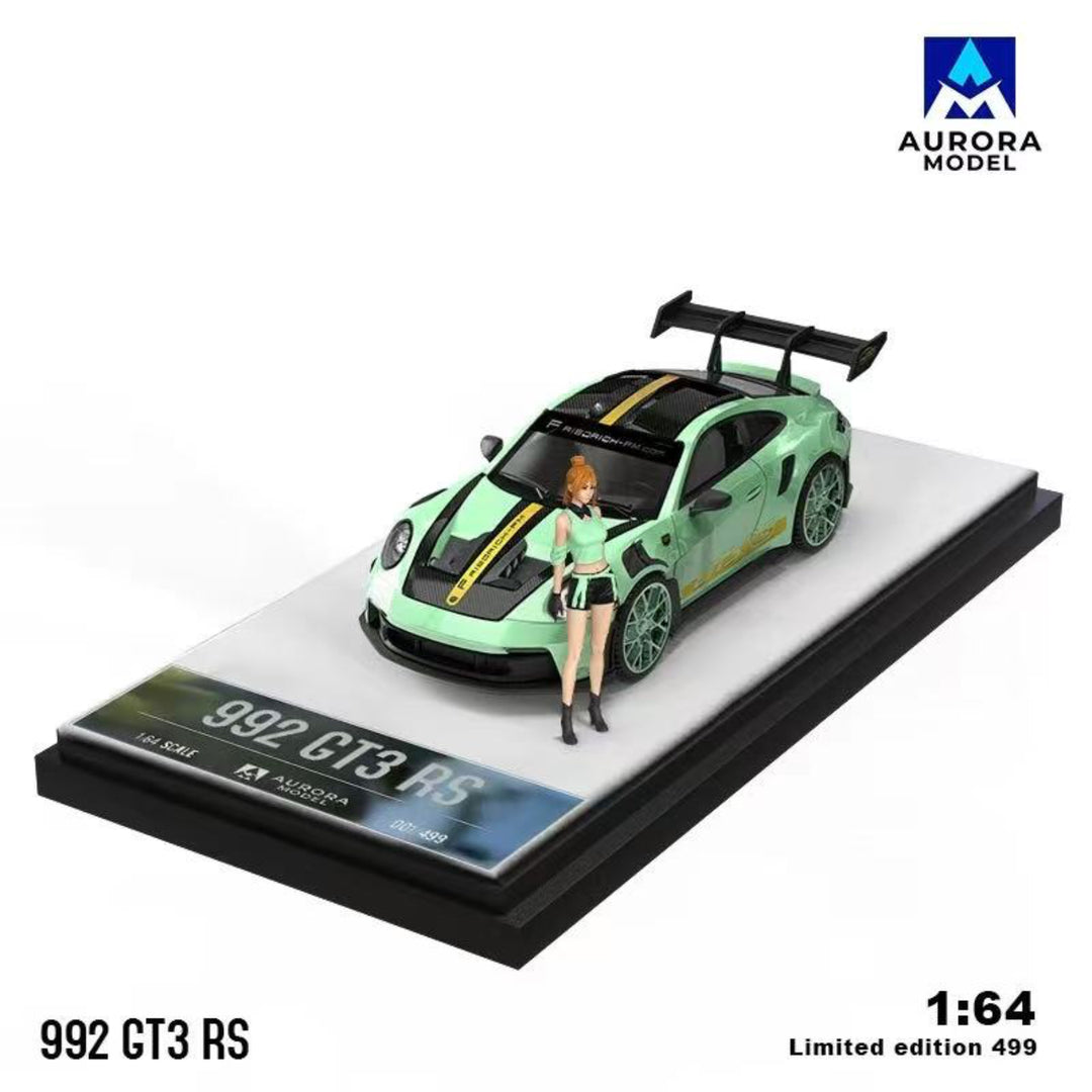 AURORA MODEL 1/64 Porsche 992 GT3 RS Verde Menta