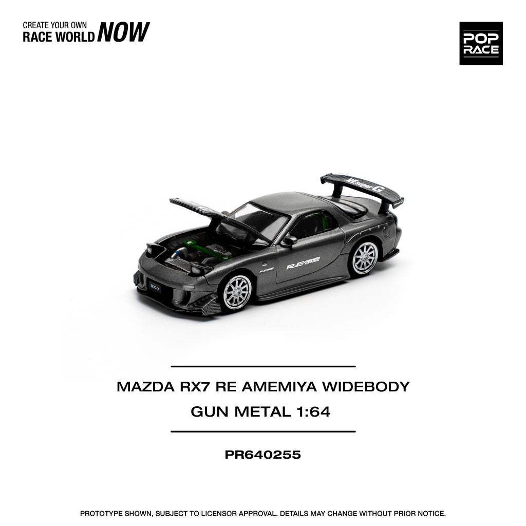 POP RACE MAZDA RX7 RE AMEMIYA WIDEBODY GUN METAL