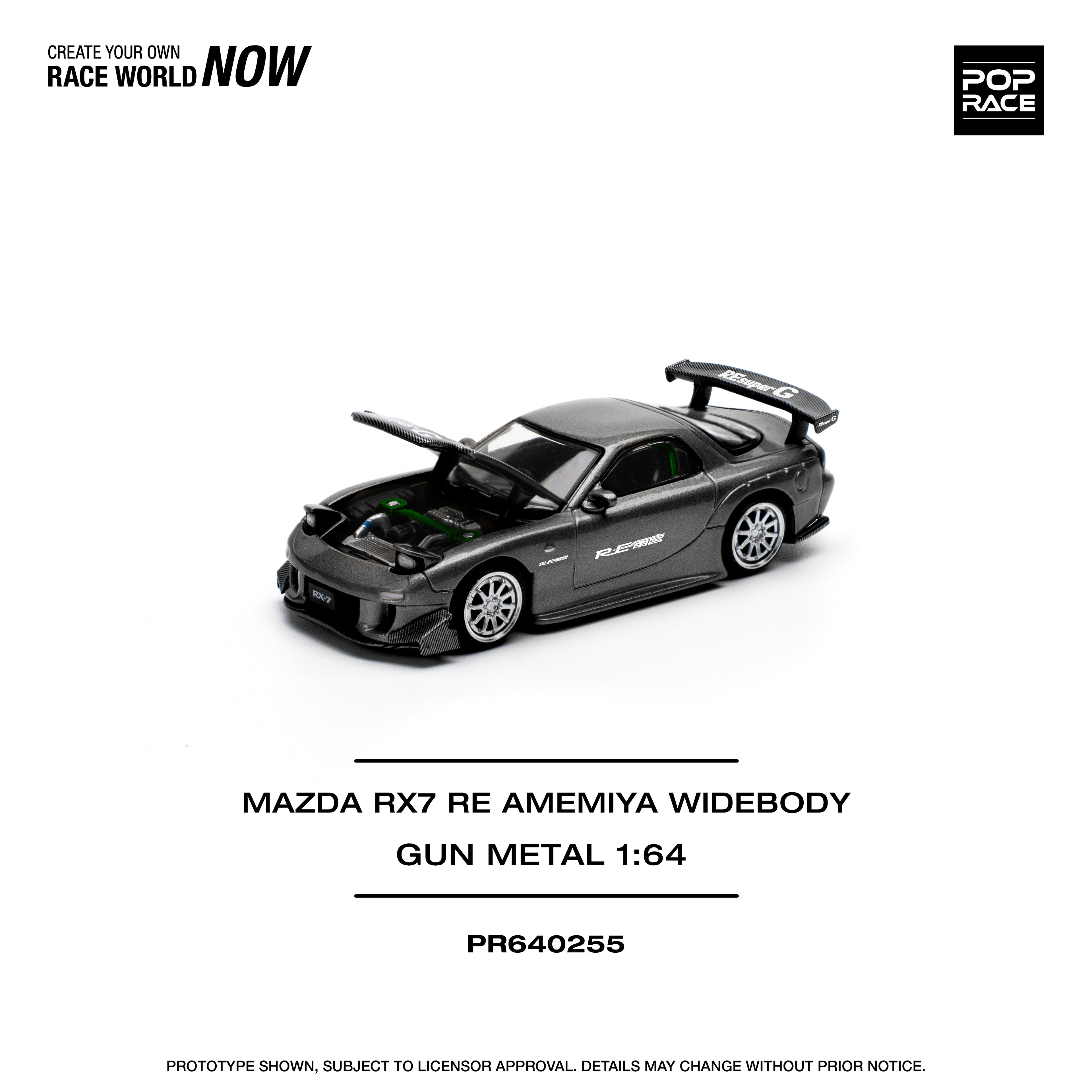 POP RACE MAZDA RX7 RE AMEMIYA WIDEBODY GUN METAL