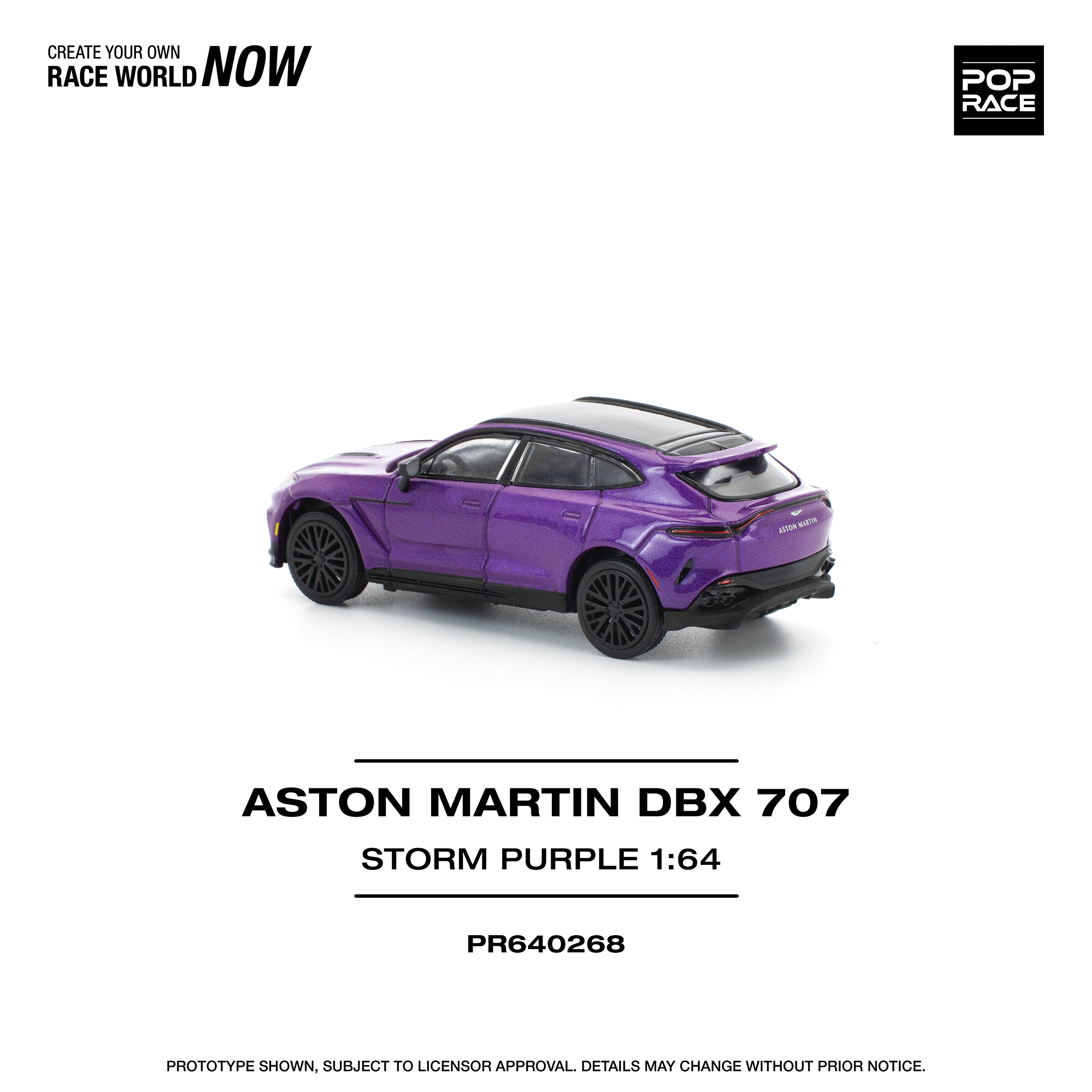 POP RACE 1/64 ASTON MARTIN DBX 707 - STORM PURPLE