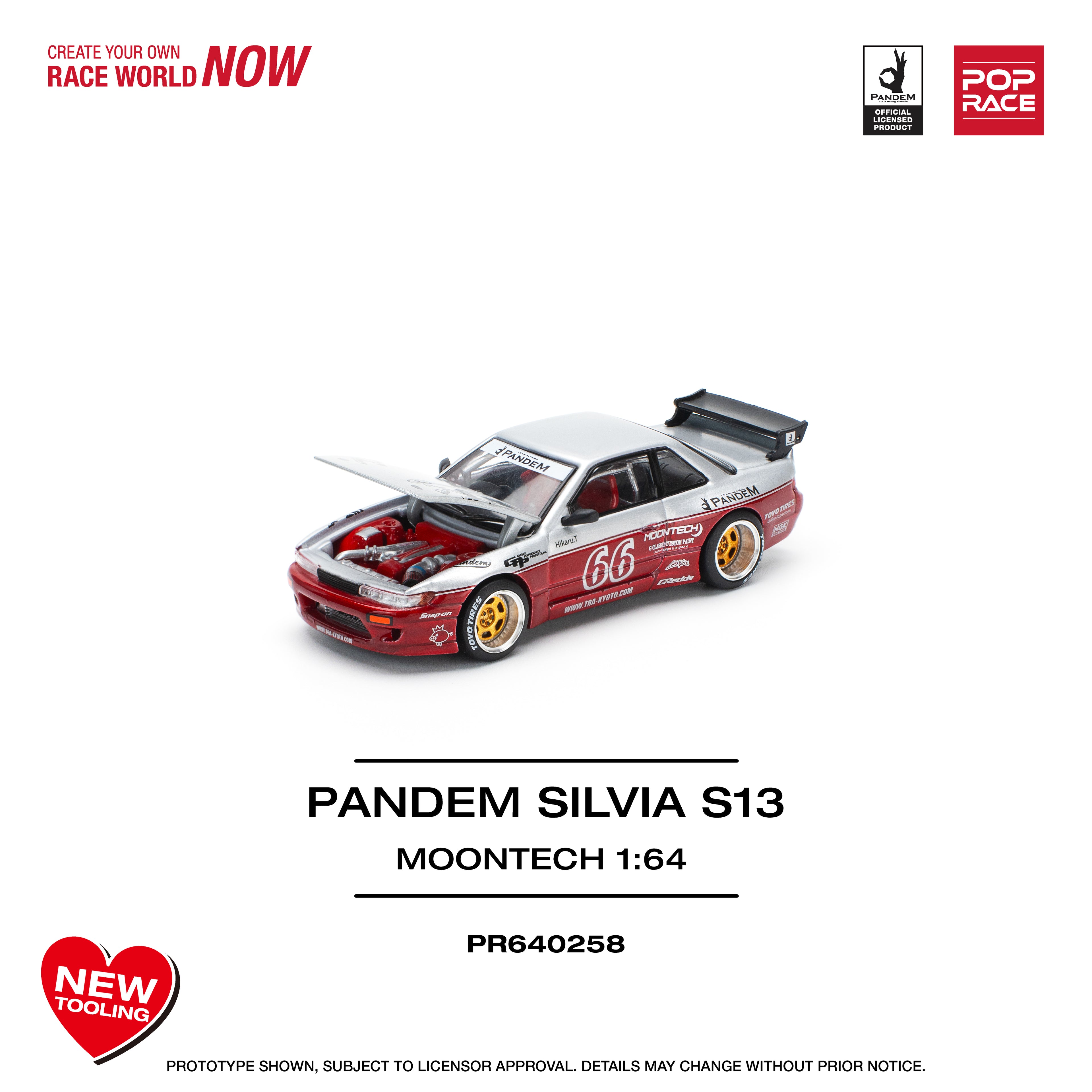 POP RACE 1/64 PANDEM SILVIA S13 MOONTECH RED