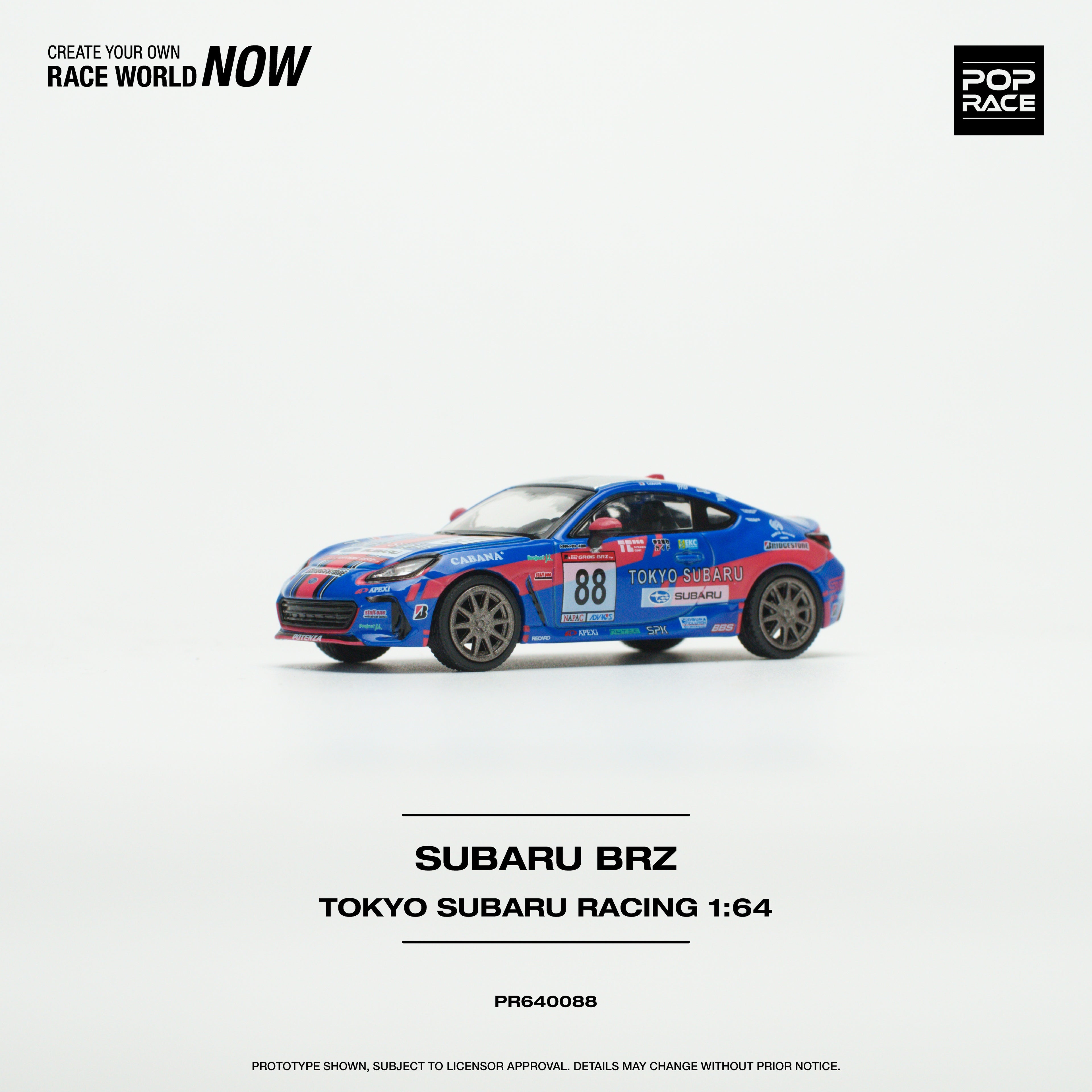 SUBARO BRZ TOKYIO SUBARU RACING 1/64