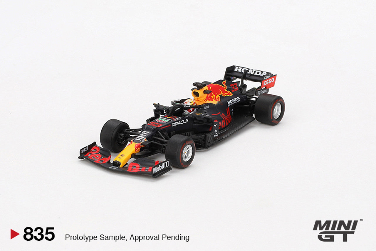 Mini GT 1:64 Red Bull RB16B #33 Max Verstappen, ganador del Gran Premio de Abu Dabi 2021 (edición limitada) Blister