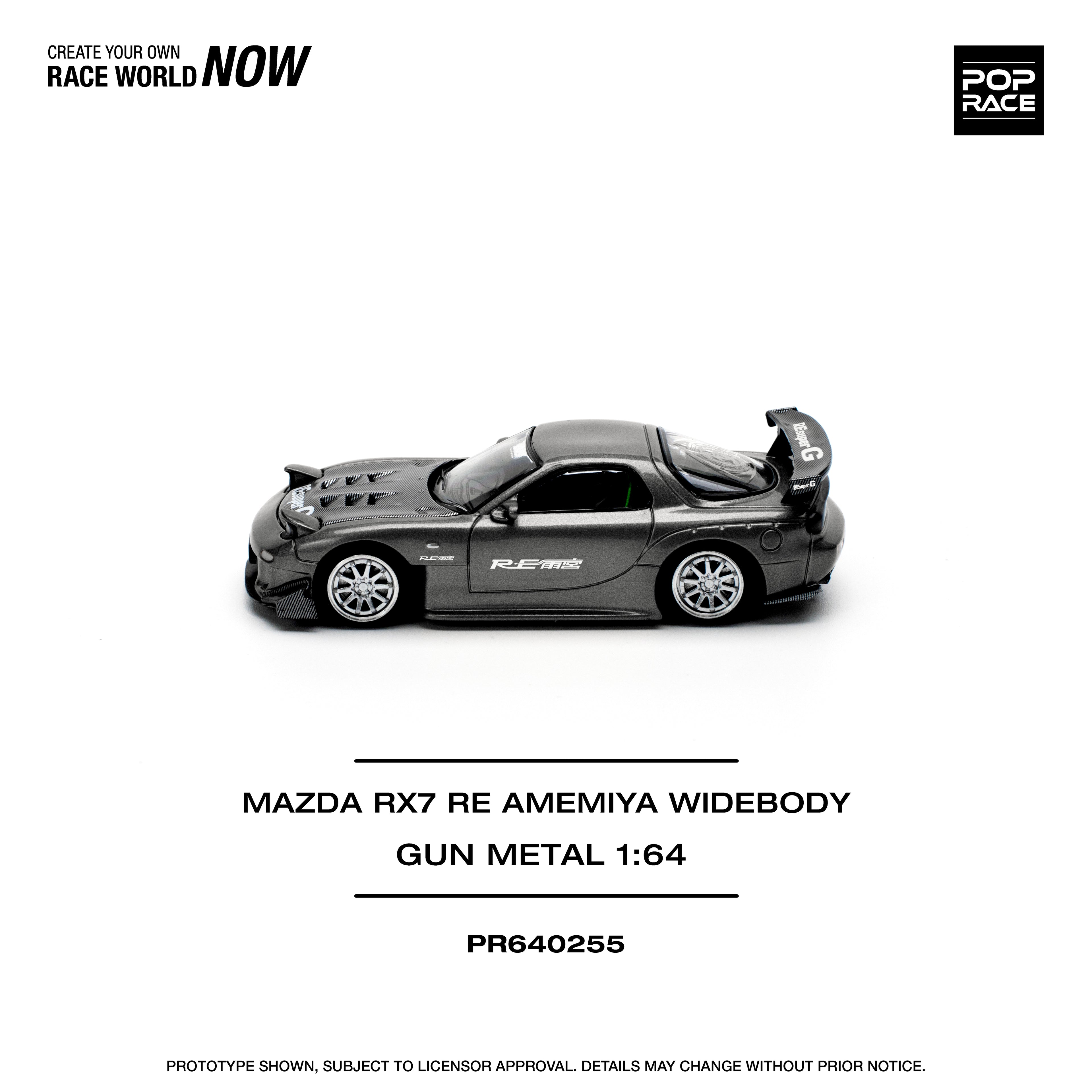 POP RACE MAZDA RX7 RE AMEMIYA WIDEBODY GUN METAL