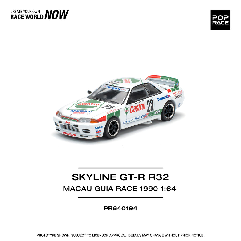 POP RACE 1/64 GT-R R32 MACAU GUIA RACE 1990 WINNER