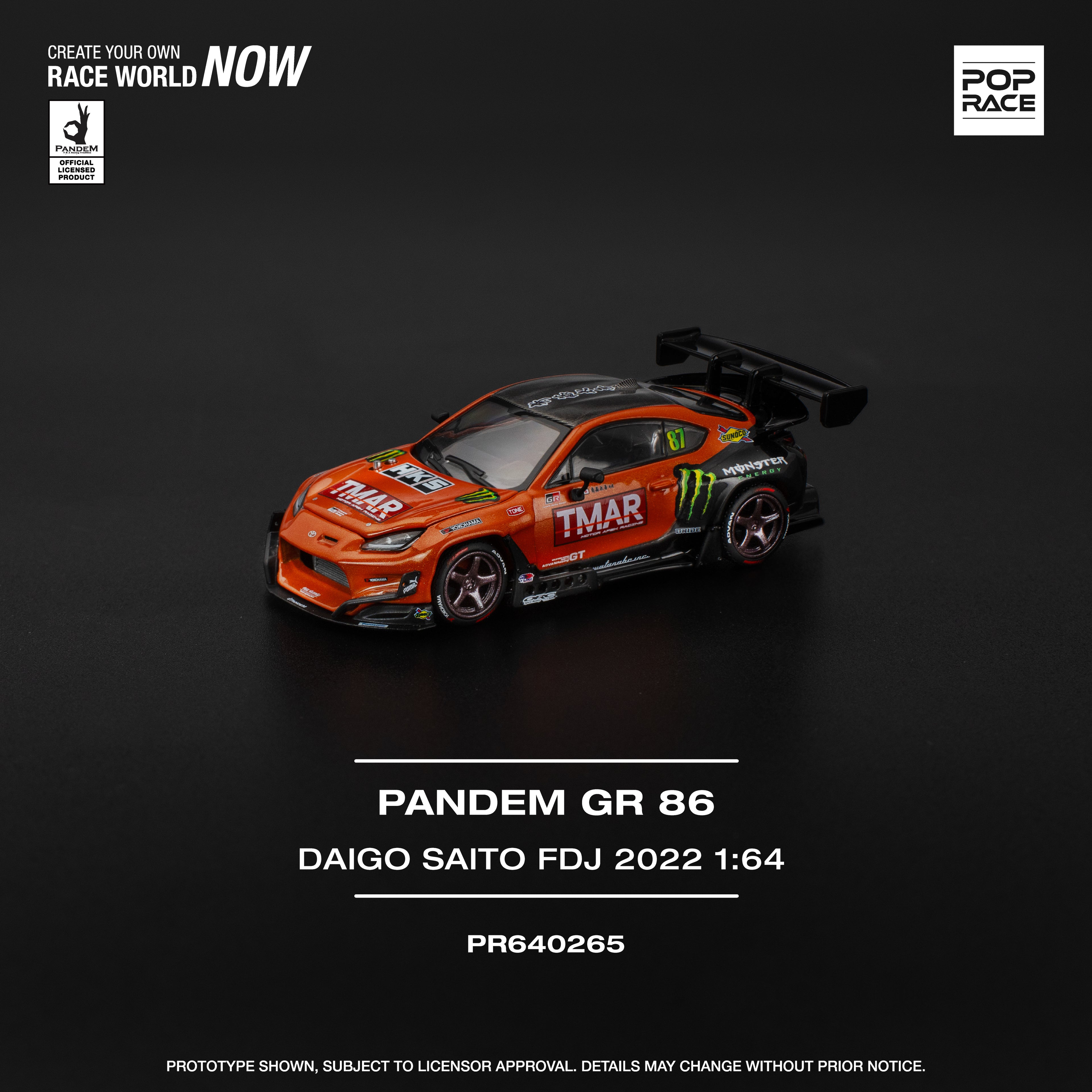 Poprace 1/64 PANDEM GR86 DAIGO SAITO FORMULA DRIFT JAPAN 2022