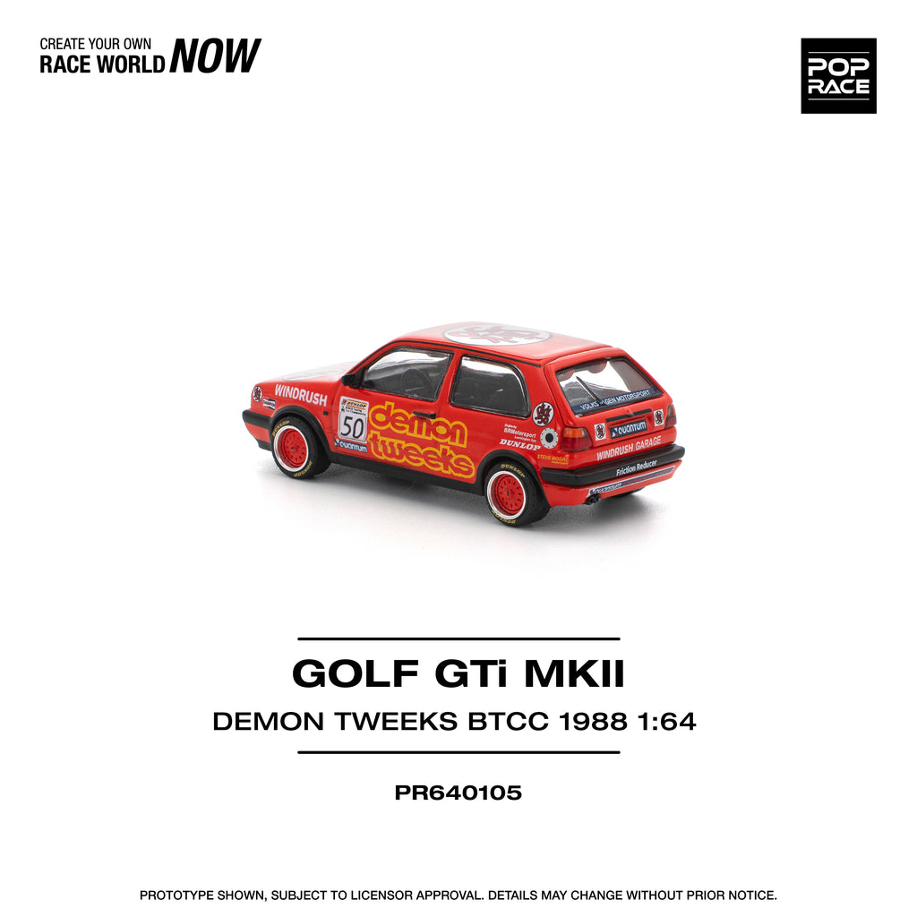 POP RACE 1/64 GOLF GTI Mk II TEAM DEMON TWEEKS BTCC 1988