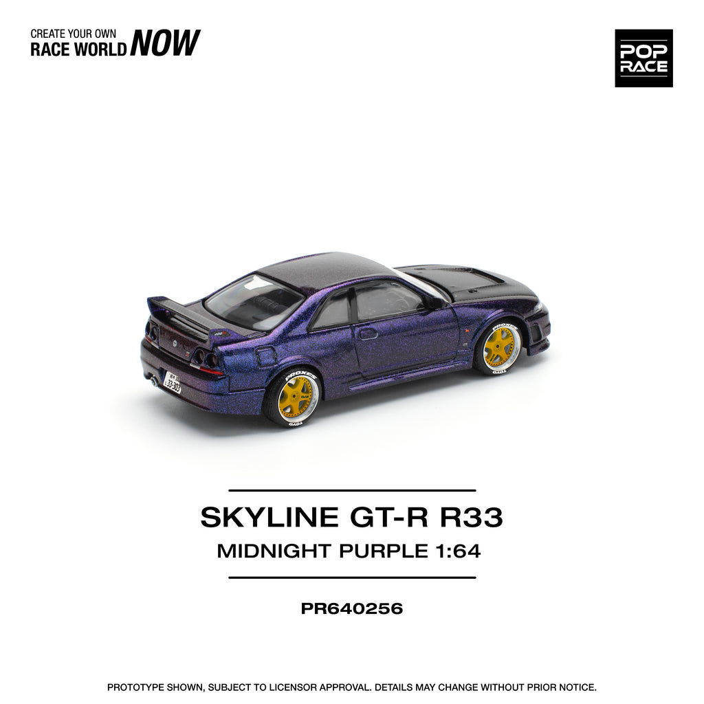 POP RACE 1/64 SKYLINE GT-R R33 NISMO MIDNIGHT PURPLE