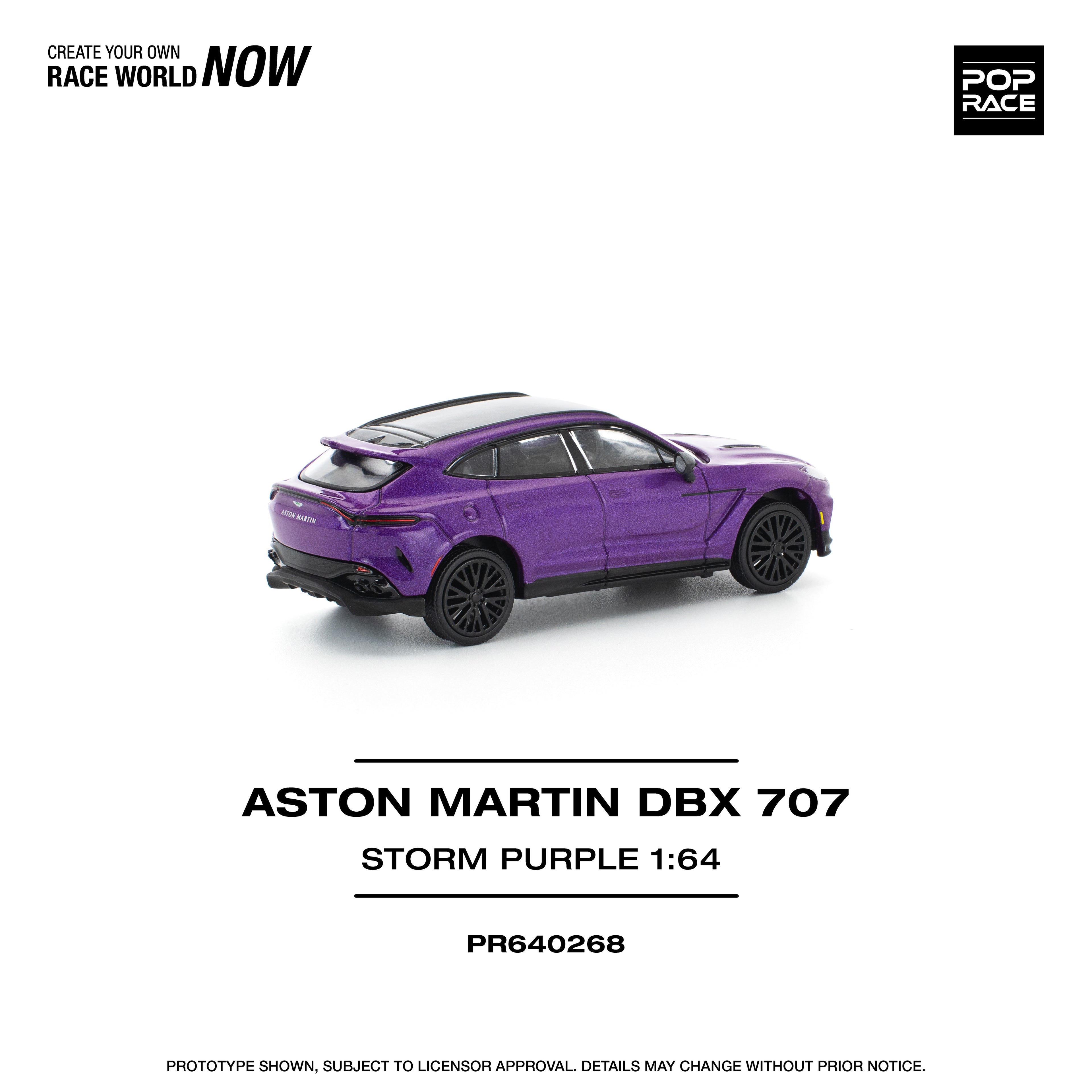 POP RACE 1/64 ASTON MARTIN DBX 707 - STORM PURPLE
