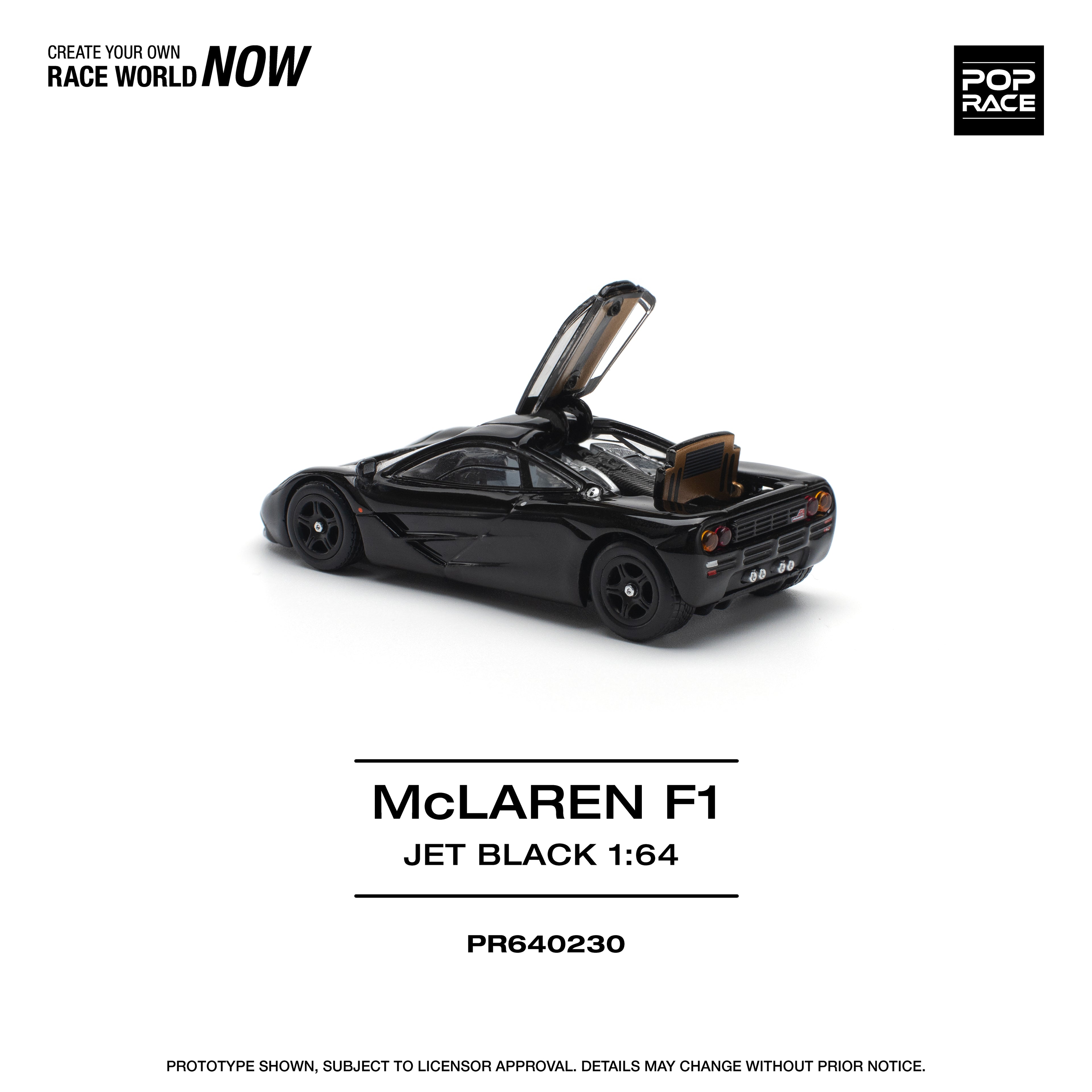 POP RACE 1/64 McLAREN F1 JET BLACK