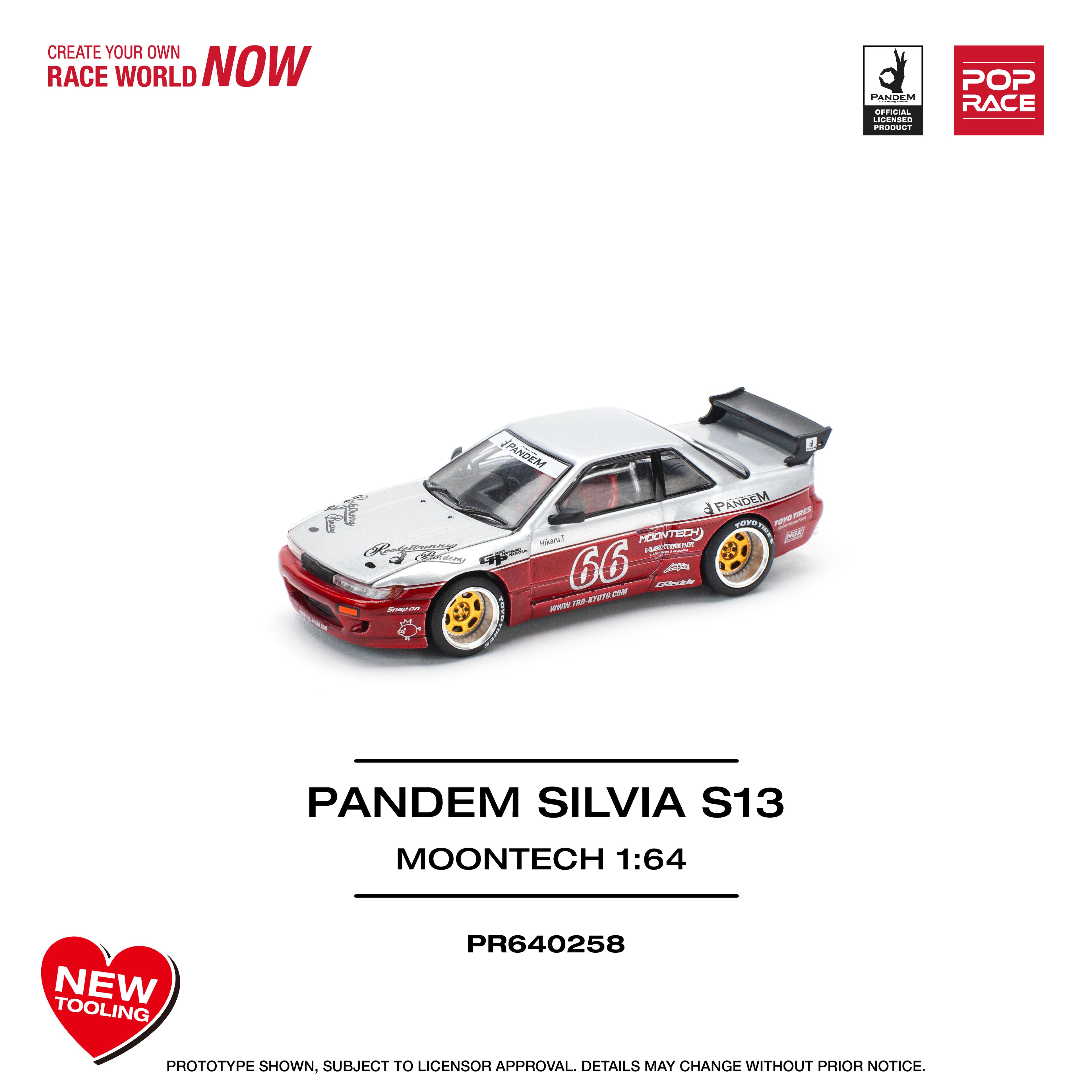 POP RACE 1/64 PANDEM SILVIA S13 MOONTECH RED