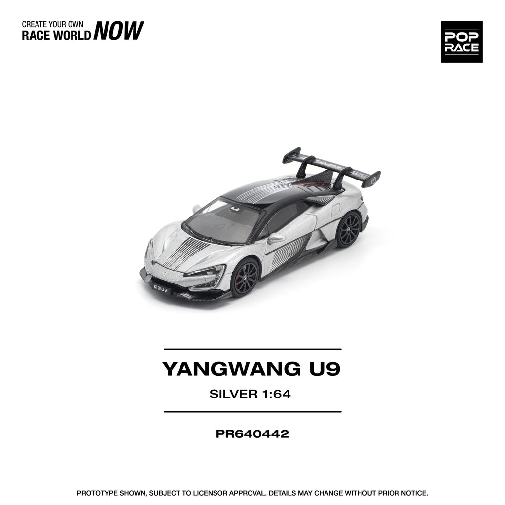 POP RACE 1:64 Yangwang U9 - Plata  PR640442