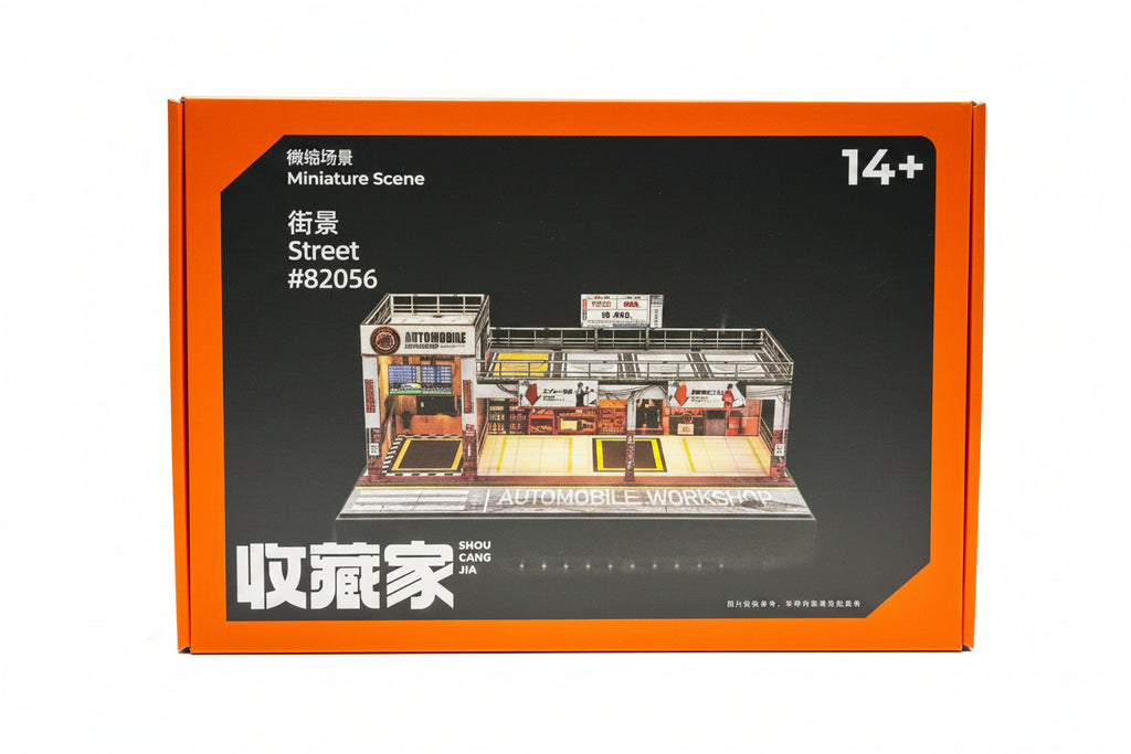 DIORAMA SHOU CANG JIA 1/64 ESTACIONAMIENTO DOBLE CON LUCES CARGA TIPO C