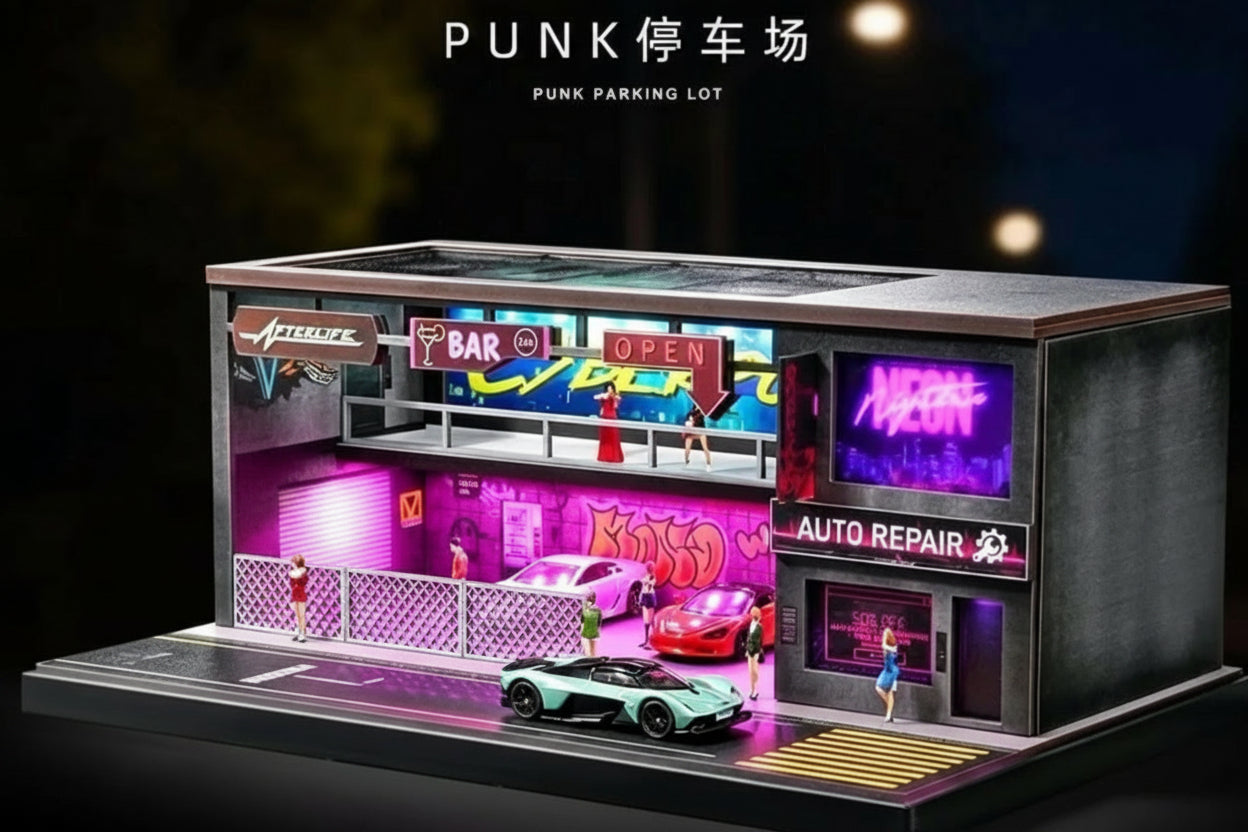 DIORAMA SHOU CANG JIA 1/64 CYBERPUK  PARKING LOT CON LUCES CARGA TIPO C