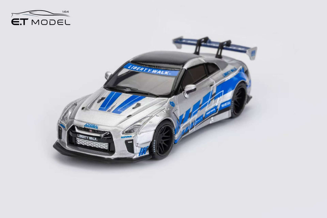 ET MODEL 1/64 NISSA GT R35 LB Widebody Modificado Versión 1.5 FNF Plata Azul