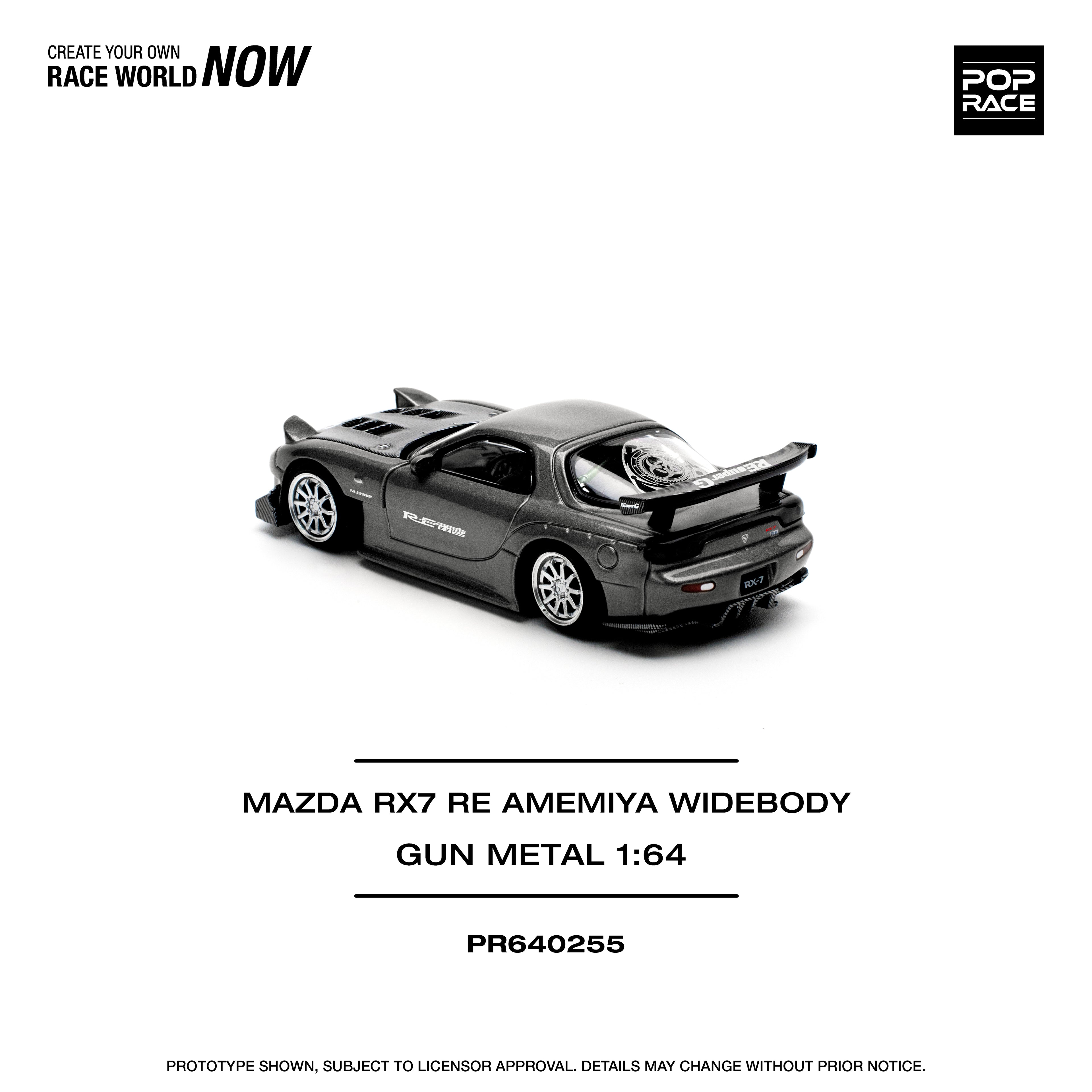 POP RACE MAZDA RX7 RE AMEMIYA WIDEBODY GUN METAL
