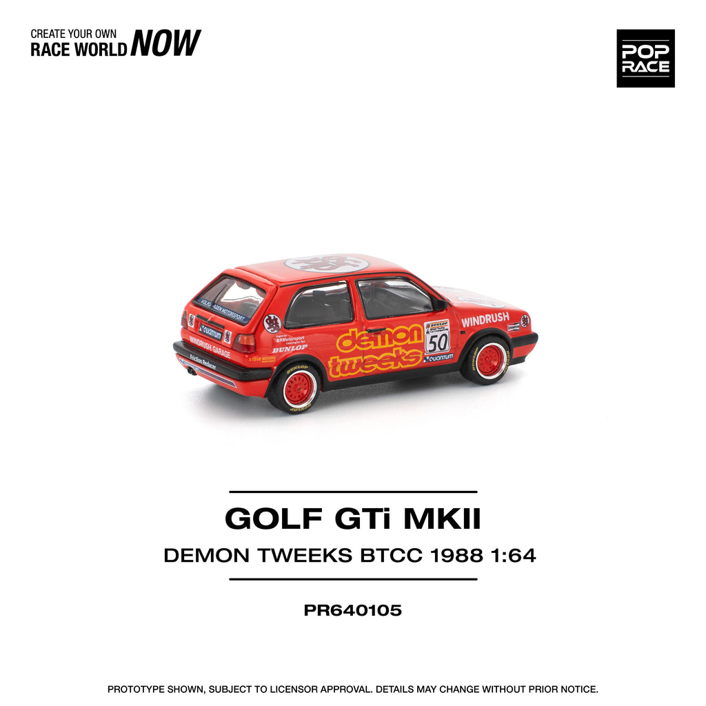 POP RACE 1/64 GOLF GTI Mk II TEAM DEMON TWEEKS BTCC 1988