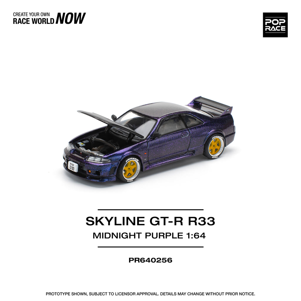 POP RACE 1/64 SKYLINE GT-R R33 NISMO MIDNIGHT PURPLE