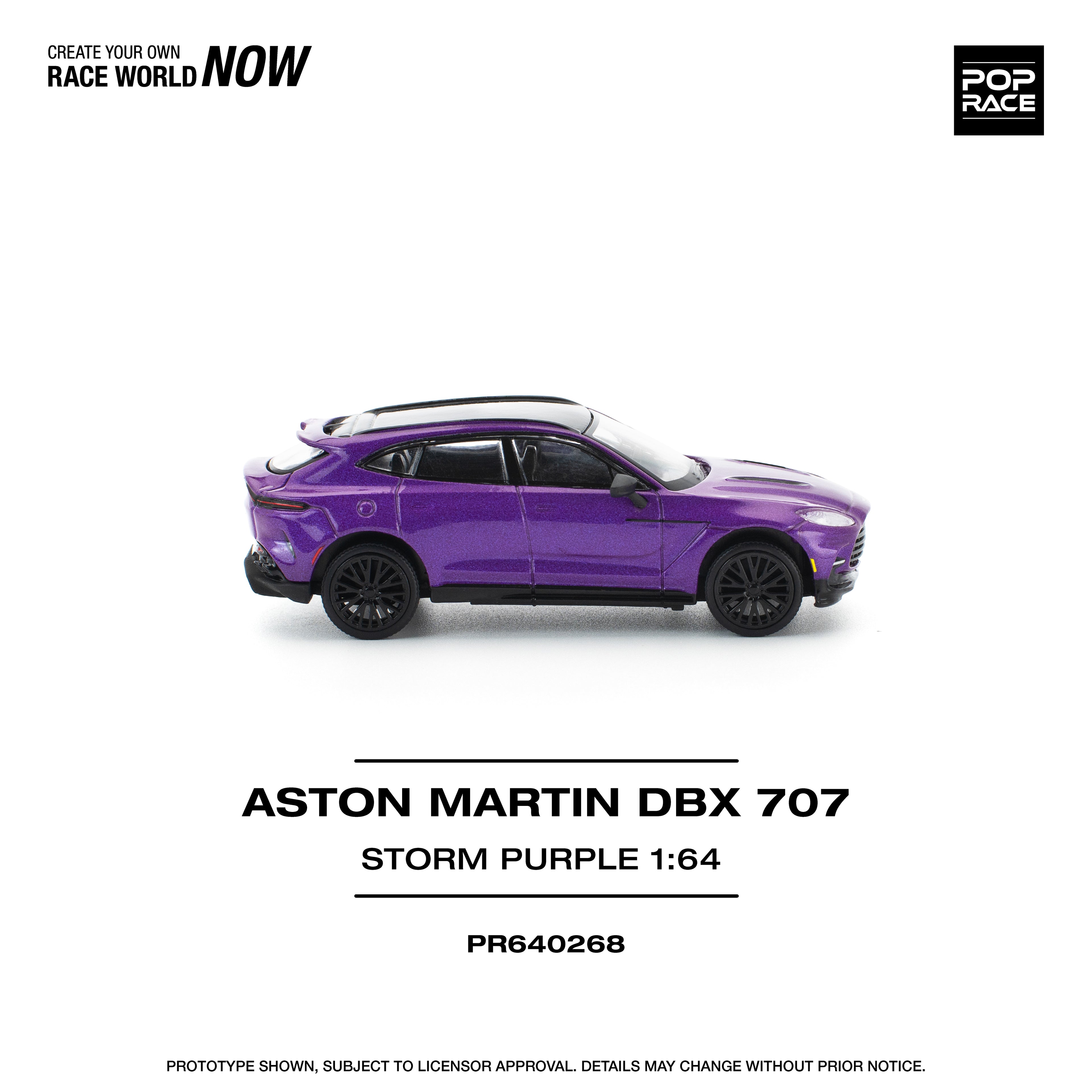 POP RACE 1/64 ASTON MARTIN DBX 707 - STORM PURPLE