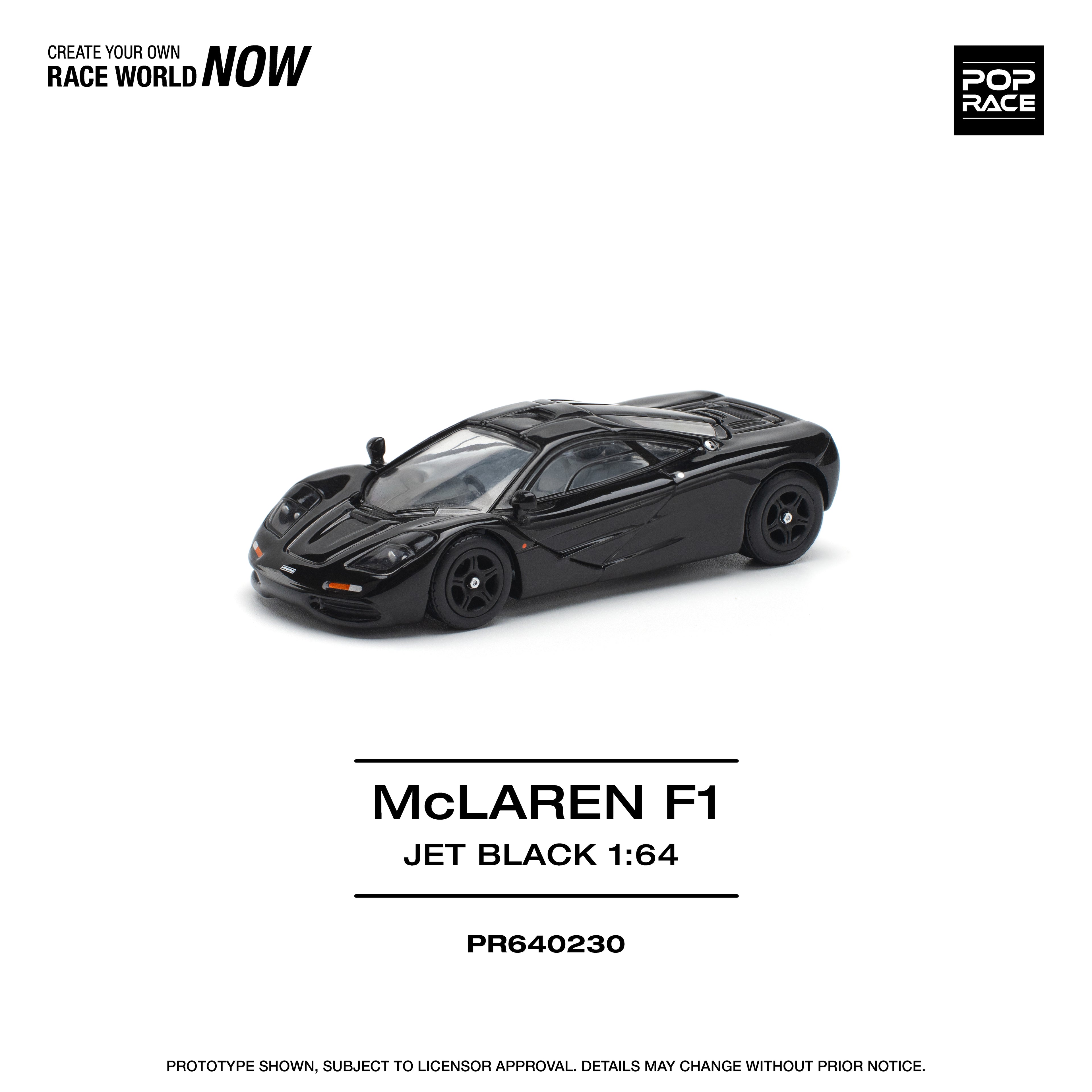POP RACE 1/64 McLAREN F1 JET BLACK