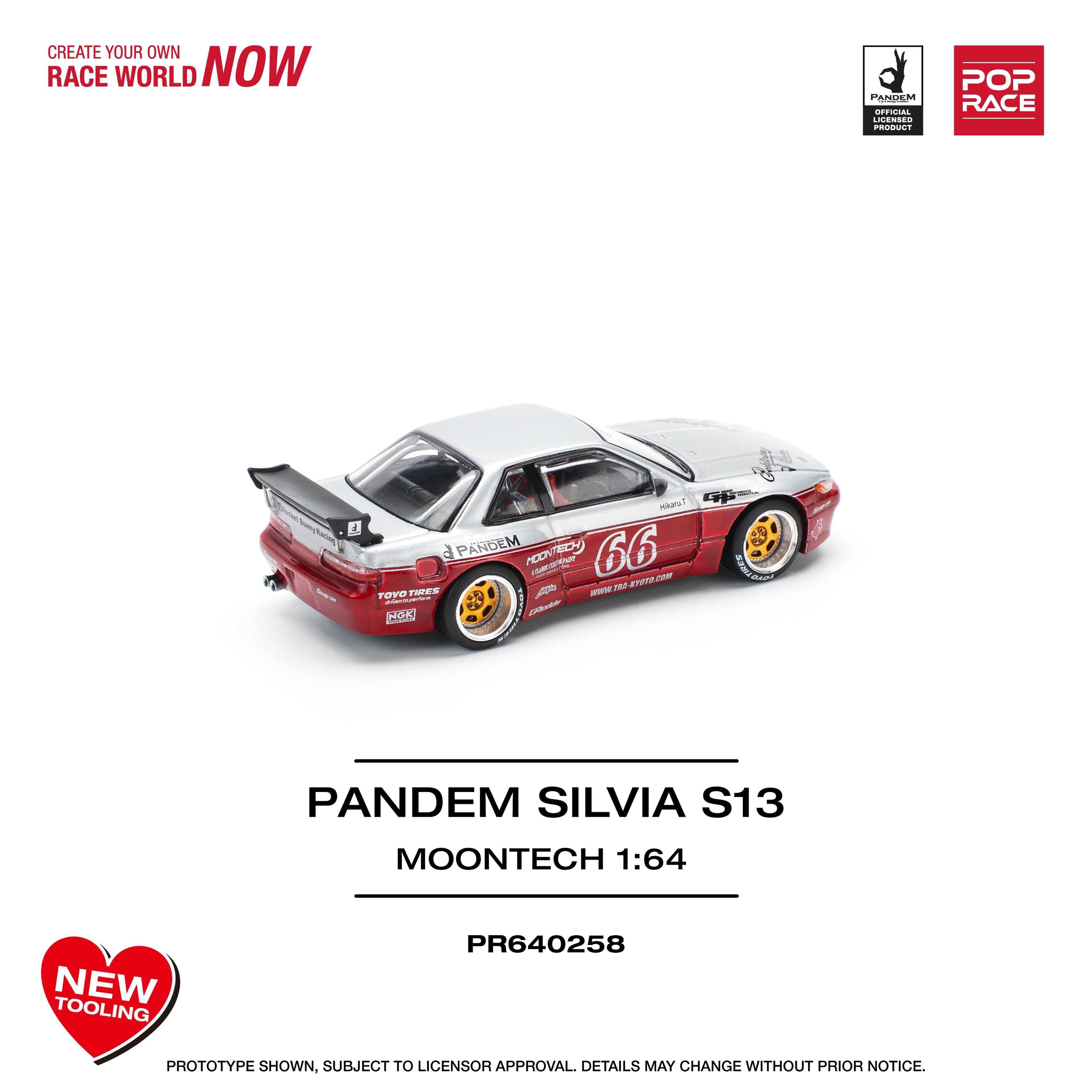 POP RACE 1/64 PANDEM SILVIA S13 MOONTECH RED