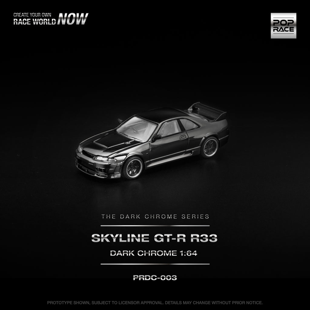 POPRACE 1:64 R33 GT-R Dark Chrome PRDC003