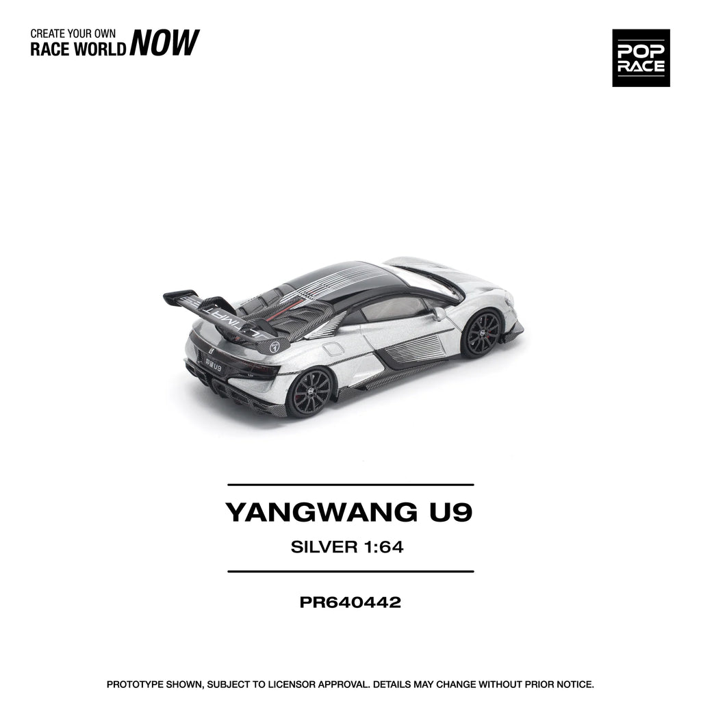 POP RACE 1:64 Yangwang U9 - Plata  PR640442