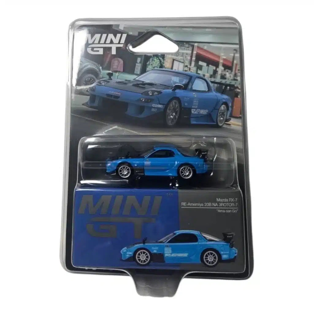 Mini GT 1:64 Mazda RX-7 RE-Amemiya 20B NA 3ROTOR-7 “Ama-san Go”(PRESENTACIÓN EN BLISTER)