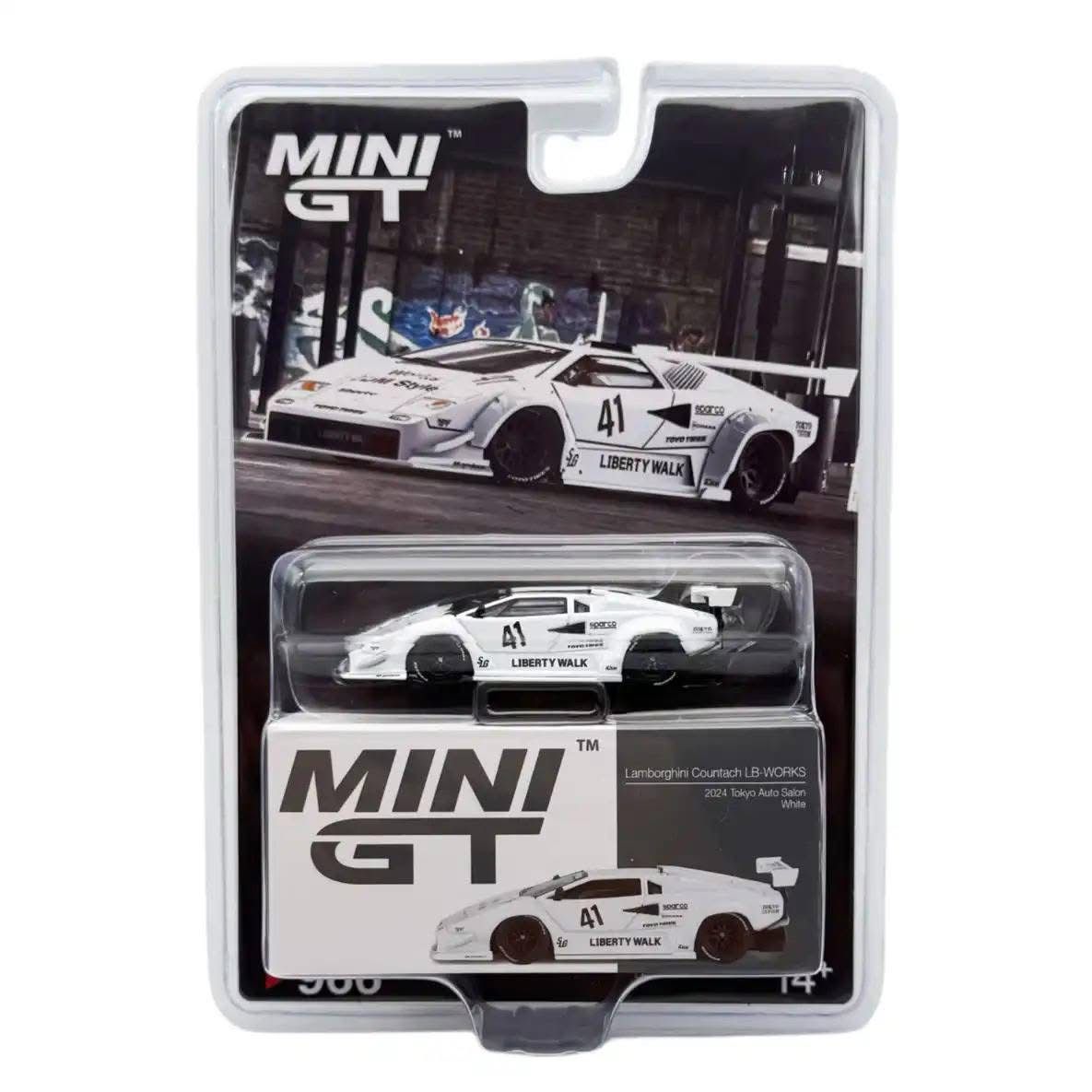 Mini GT Lamborghini Countach LB-WORKS Blanco 2024 Salón del Automóvil de Tokio 1/64 Blister