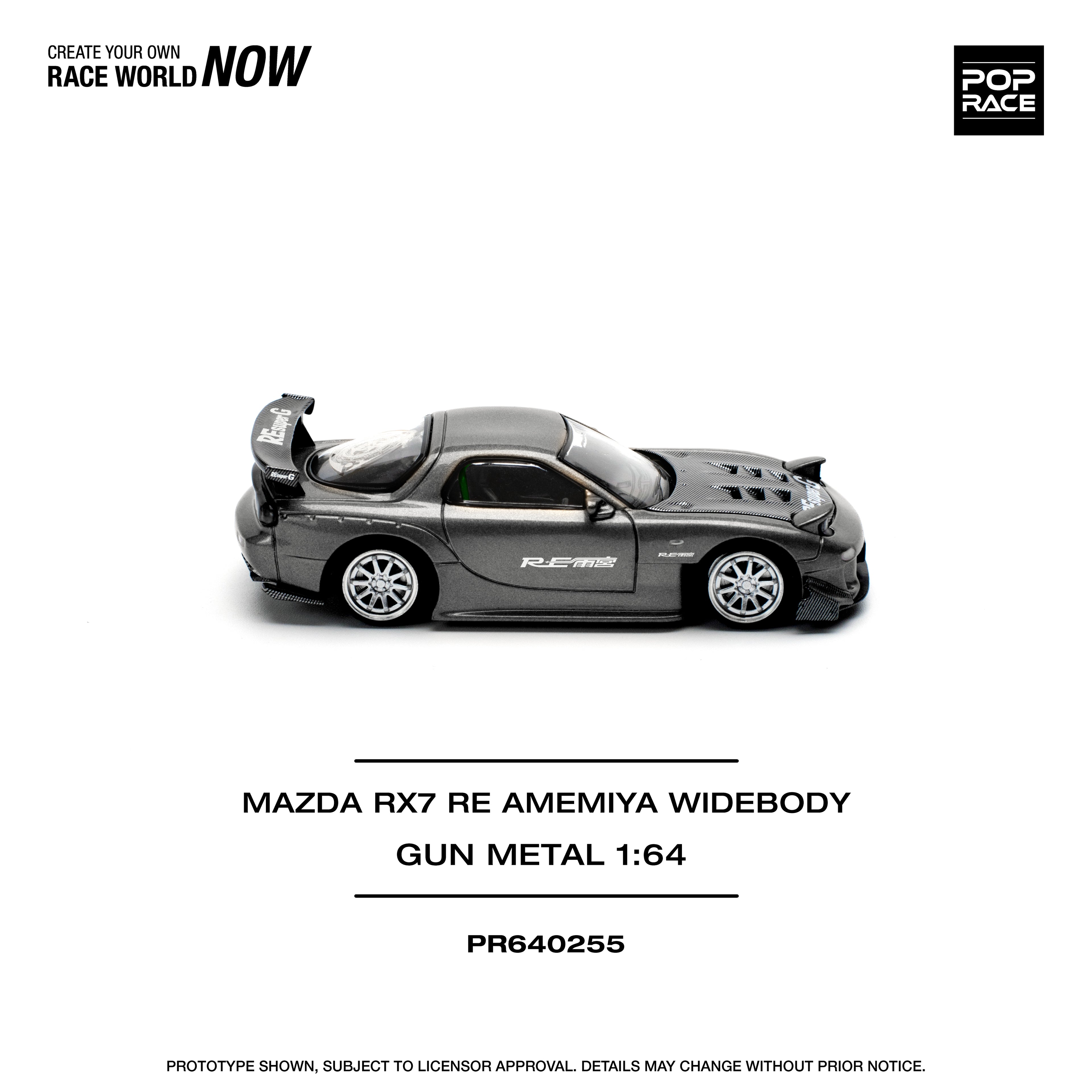 POP RACE MAZDA RX7 RE AMEMIYA WIDEBODY GUN METAL