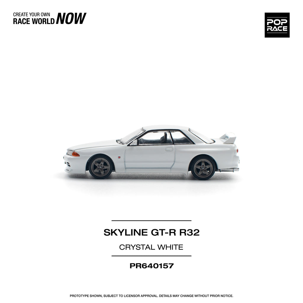 POP RACE SKYLINE GT-R R32 CRISTAL WHITE