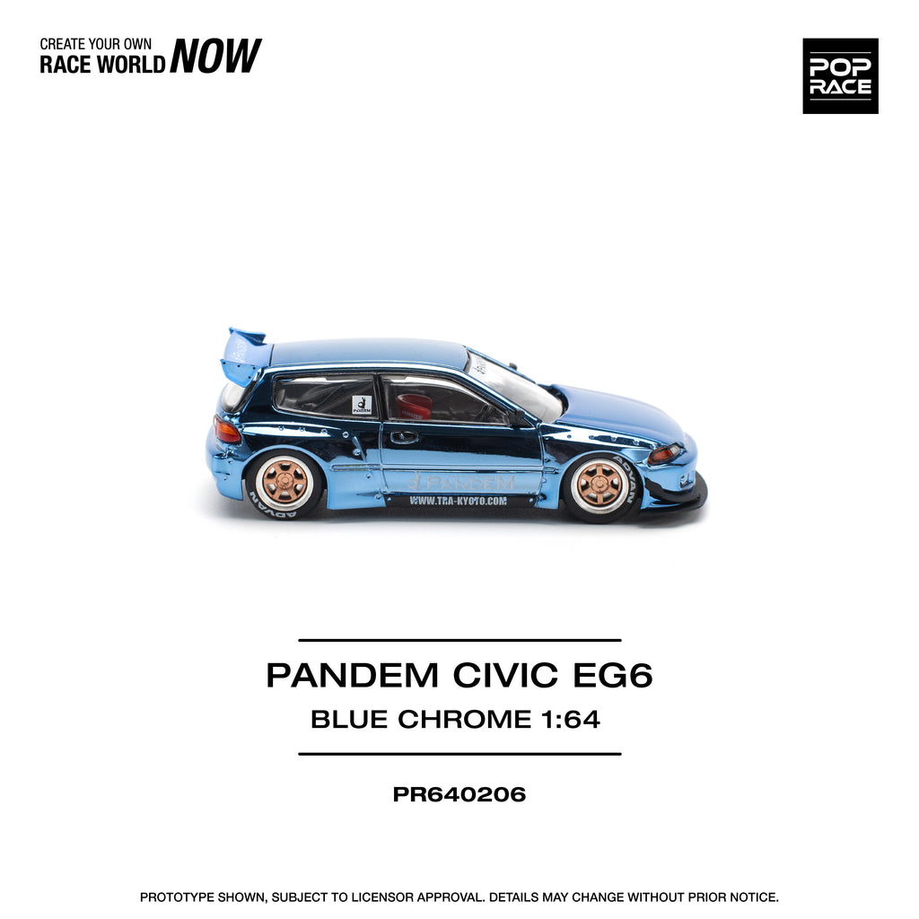 Poprace 1/64 PANDEM CIVIC EG6 BLUE CHROME
