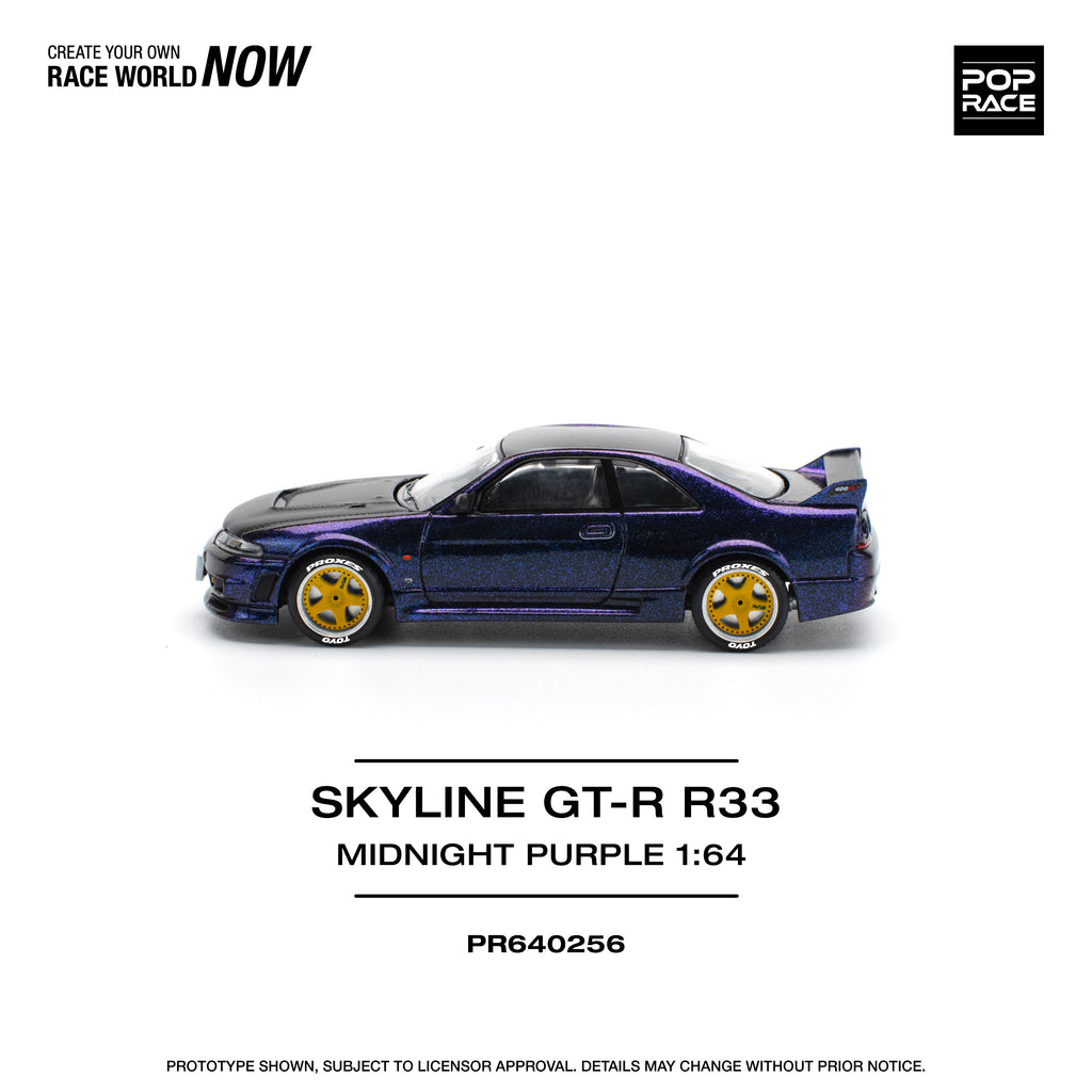 POP RACE 1/64 SKYLINE GT-R R33 NISMO MIDNIGHT PURPLE