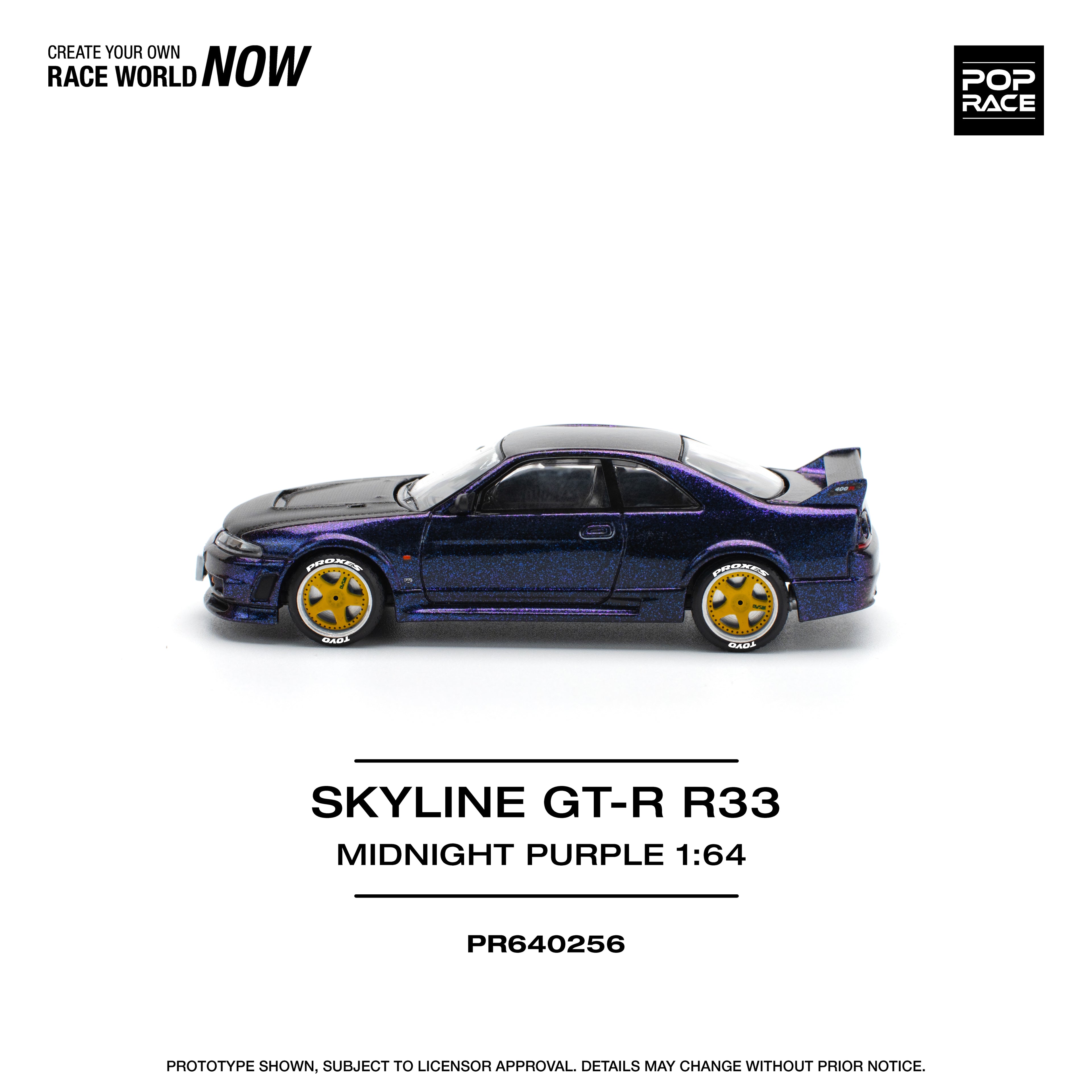 POP RACE 1/64 SKYLINE GT-R R33 NISMO MIDNIGHT PURPLE