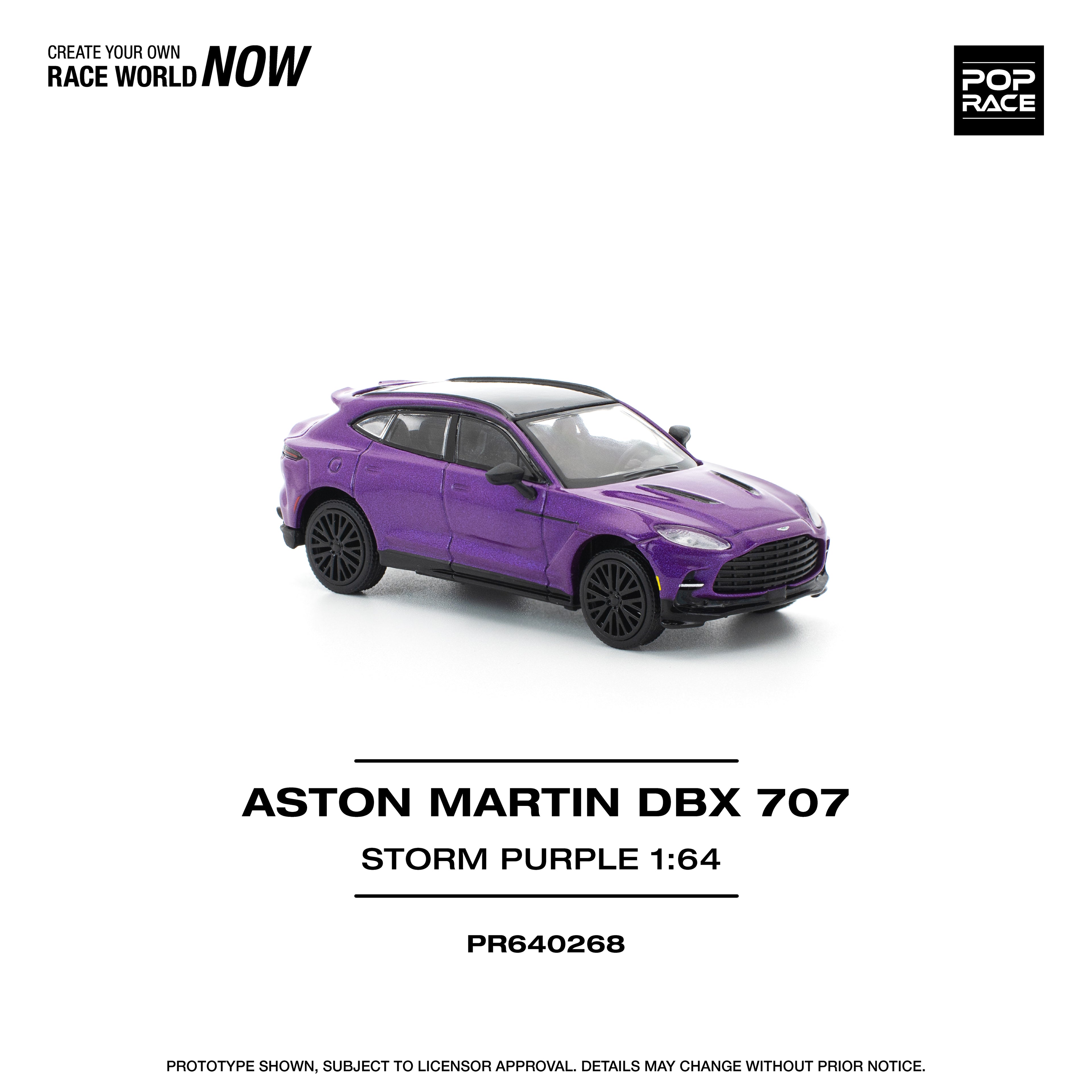POP RACE 1/64 ASTON MARTIN DBX 707 - STORM PURPLE