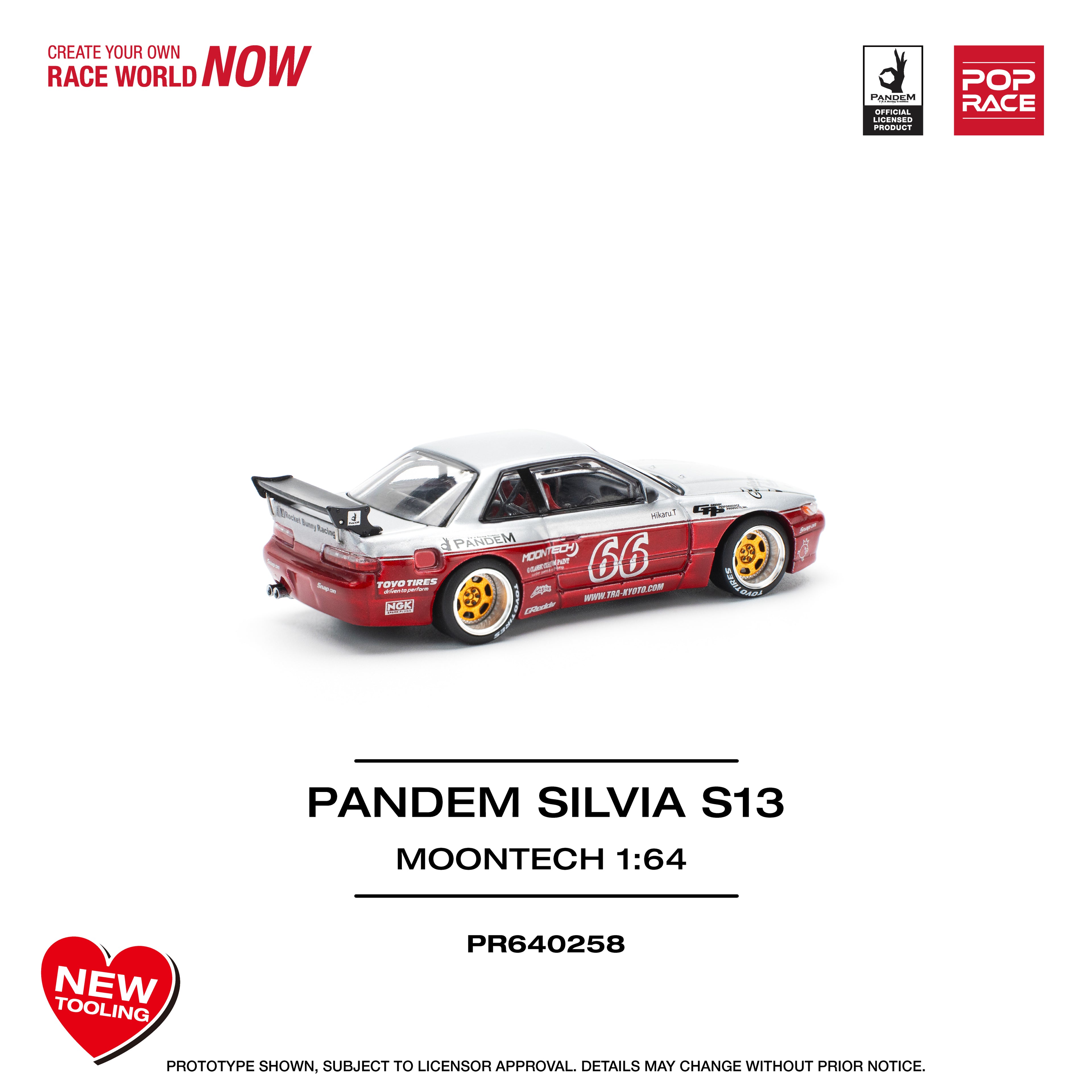 POP RACE 1/64 PANDEM SILVIA S13 MOONTECH RED